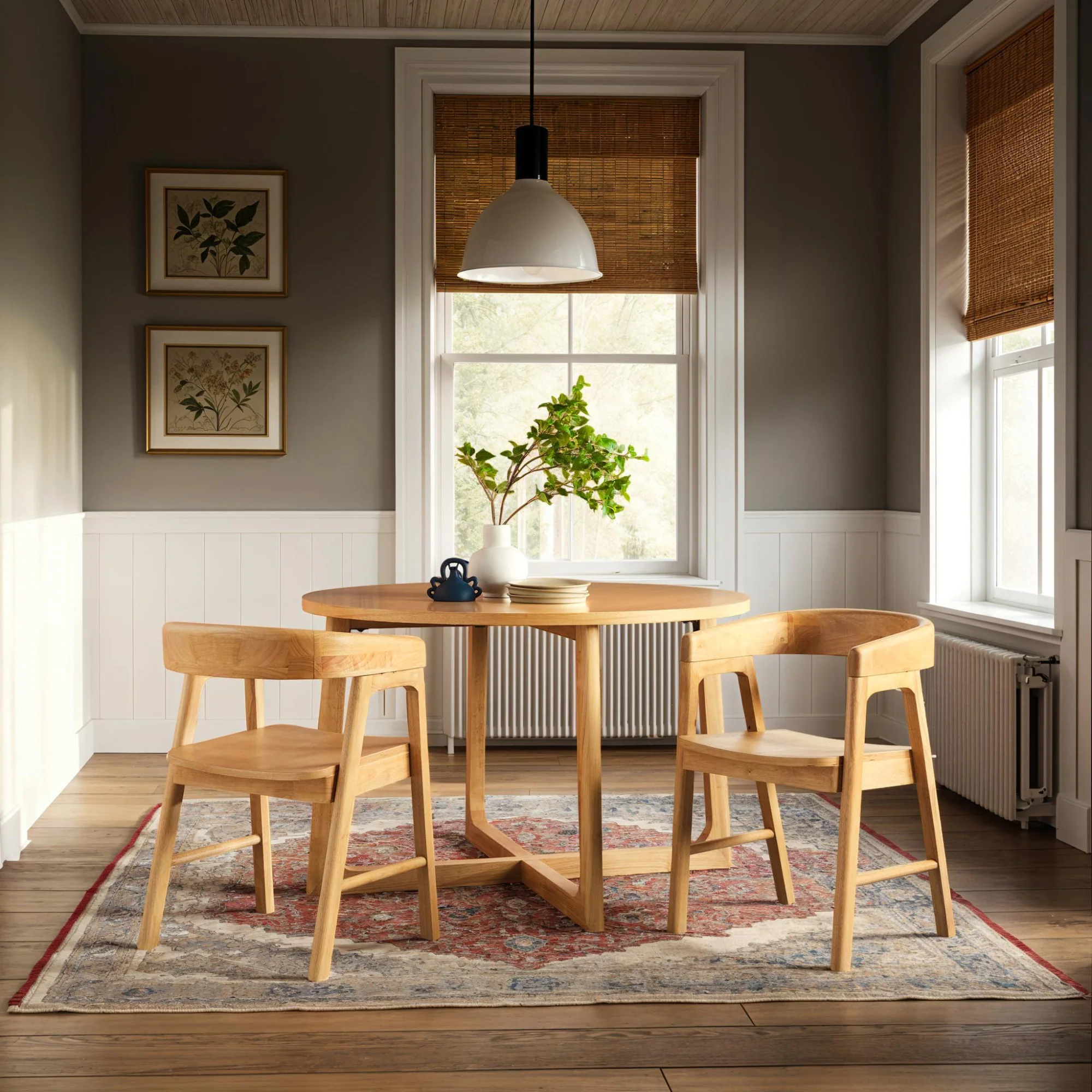 Ezra Modern Solid Wood Rounded Back Dining Chair (Set of 2) - Image 7