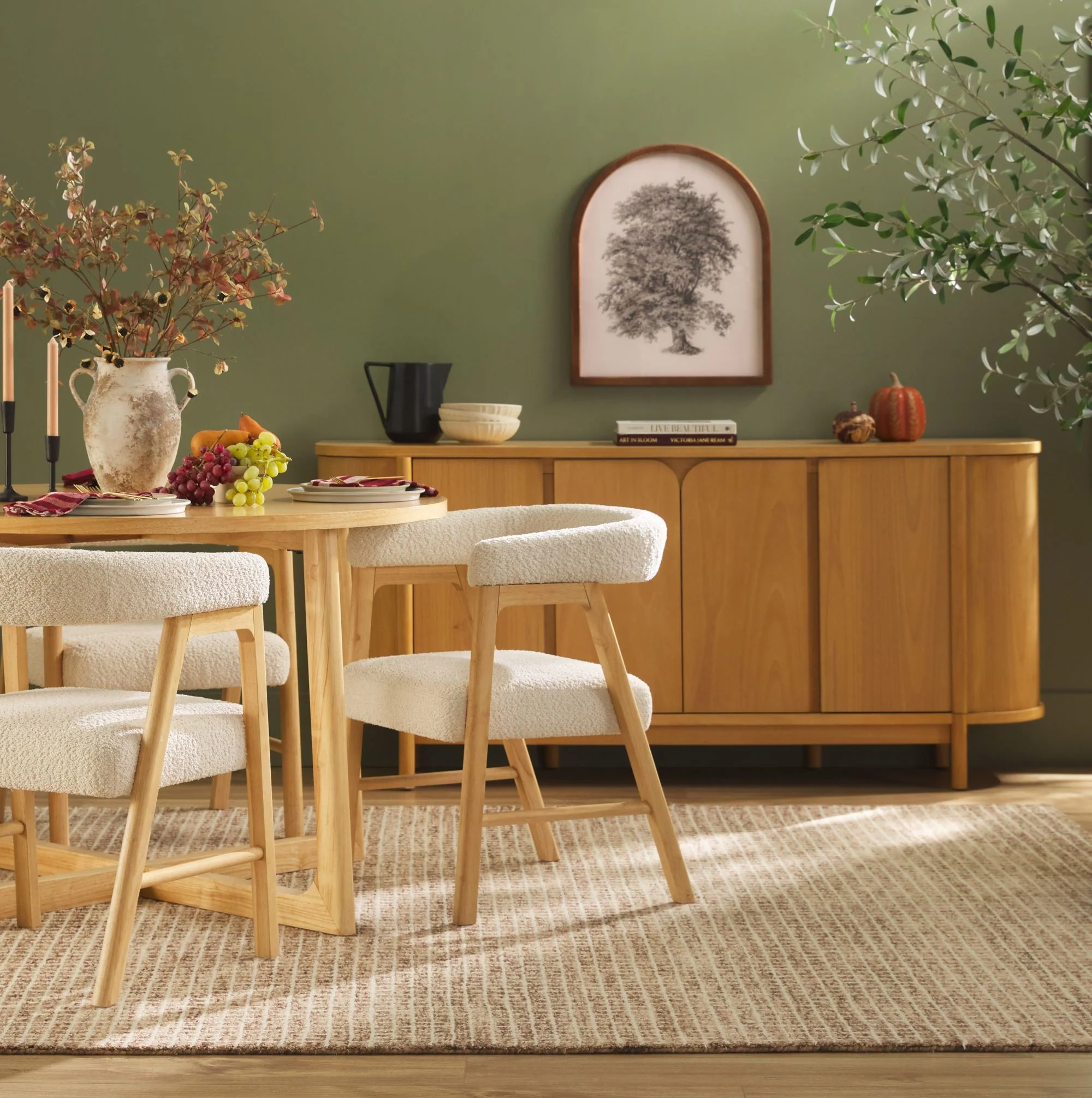 Ezra Modern Solid Wood Rounded Back Dining Chair (Set of 2) - Image 9