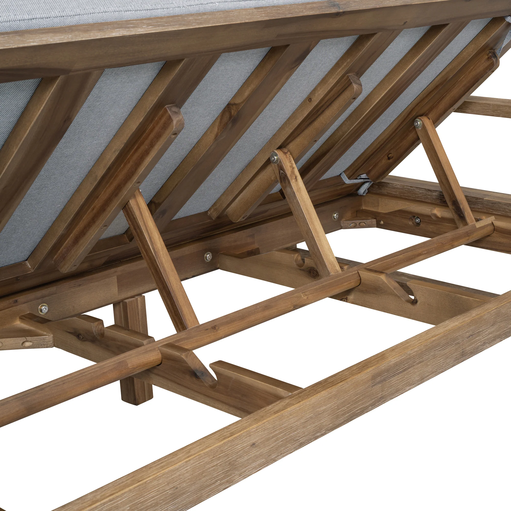 Modern Teak Wood Outdoor Patio Sunbed Lounger - Image 14
