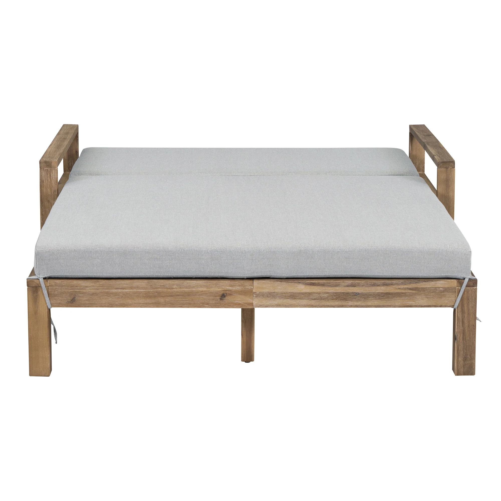Modern Teak Wood Outdoor Patio Sunbed Lounger - Image 19