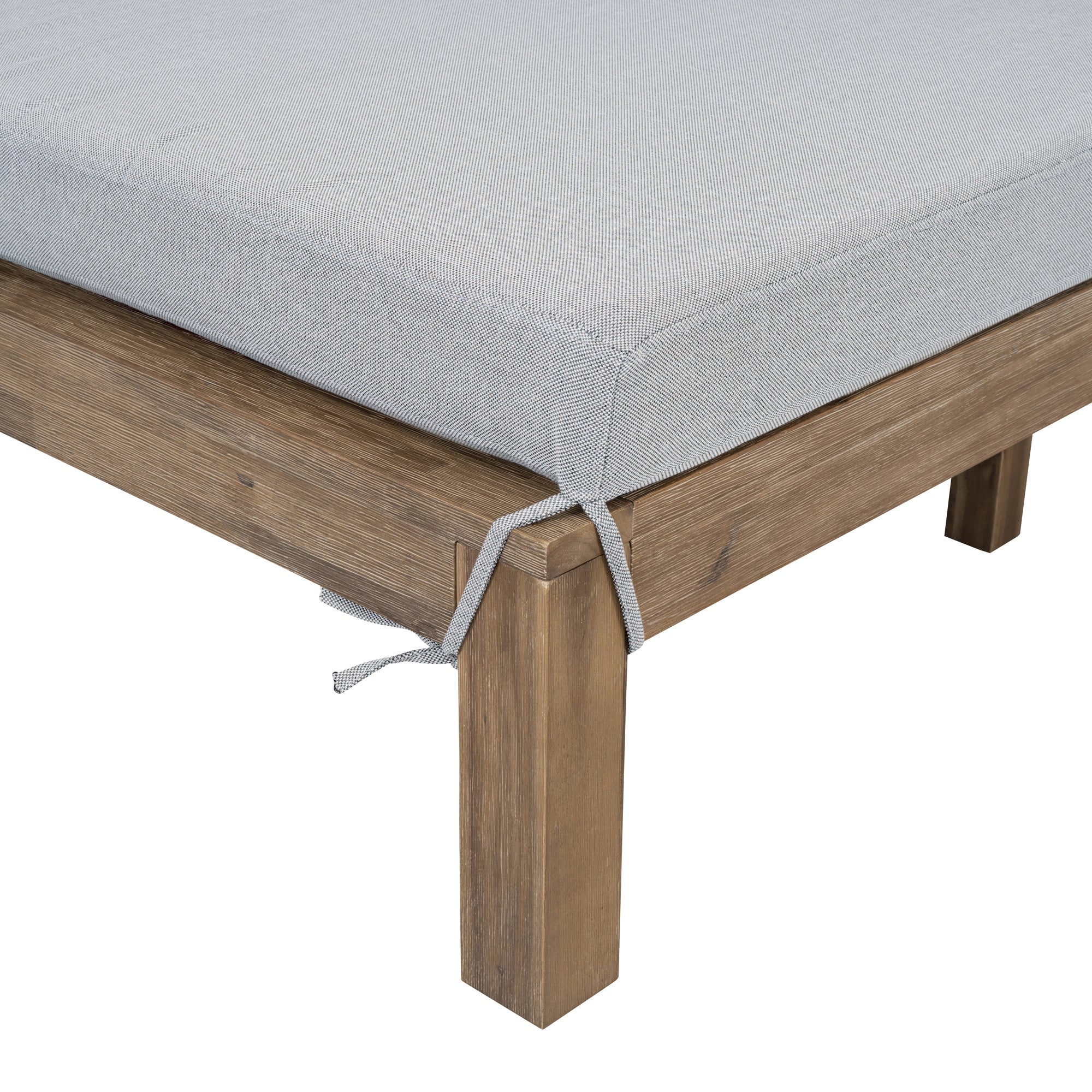 Modern Teak Wood Outdoor Patio Sunbed Lounger - Image 21