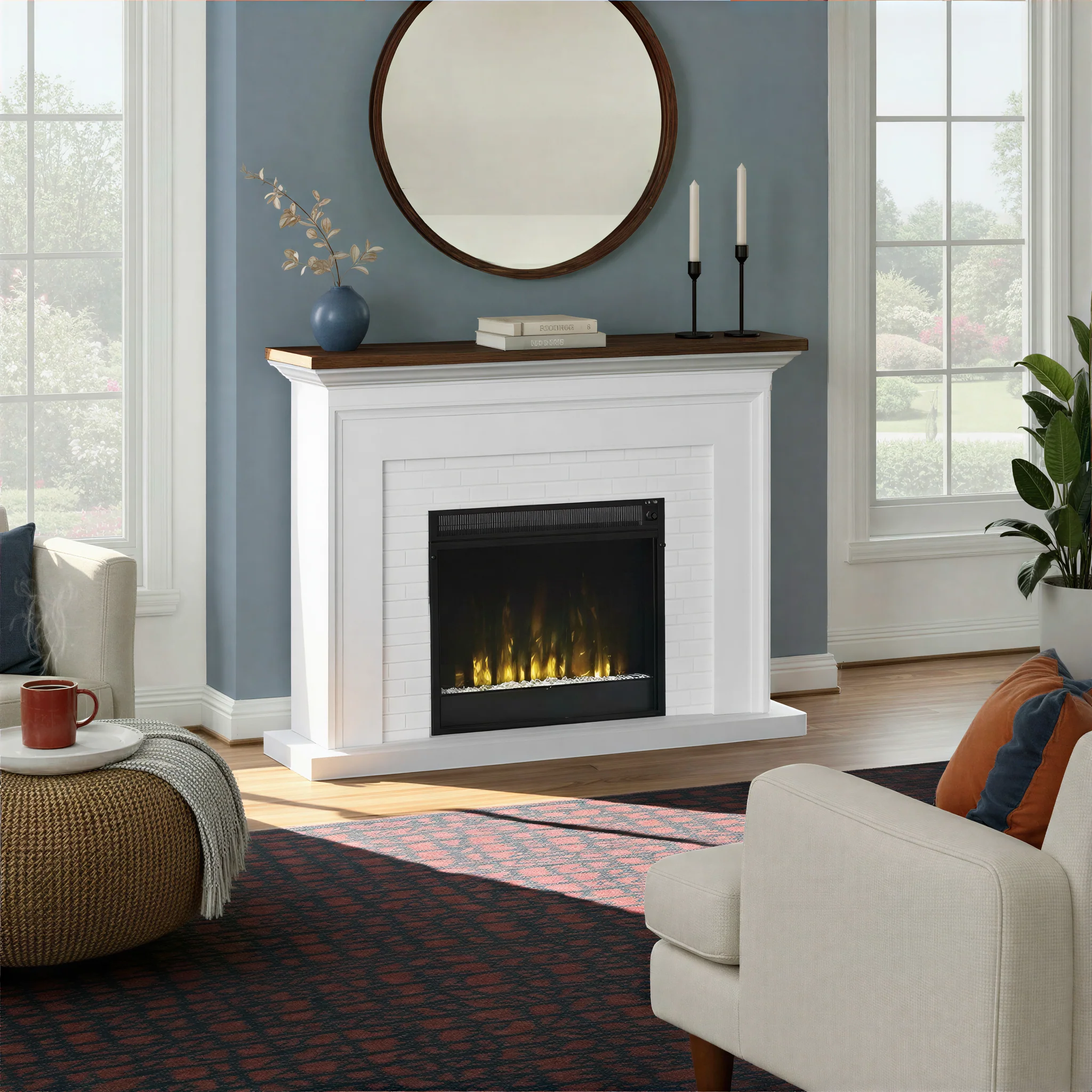 Farmhouse Wall Mantel with 23" Electric Fireplace