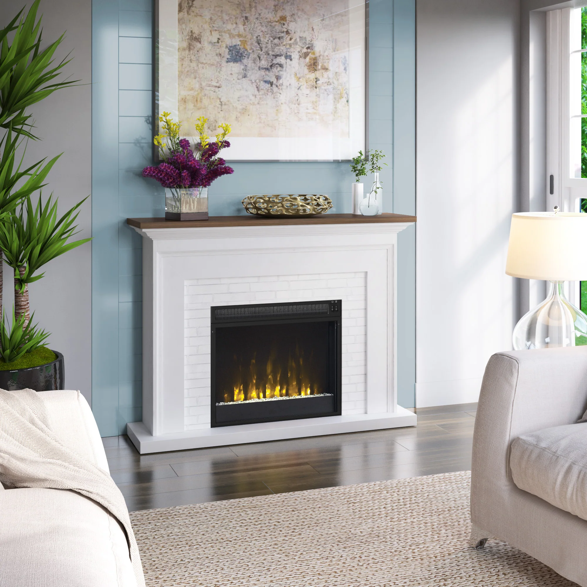 Farmhouse Wall Mantel with 23" Electric Fireplace - Image 2
