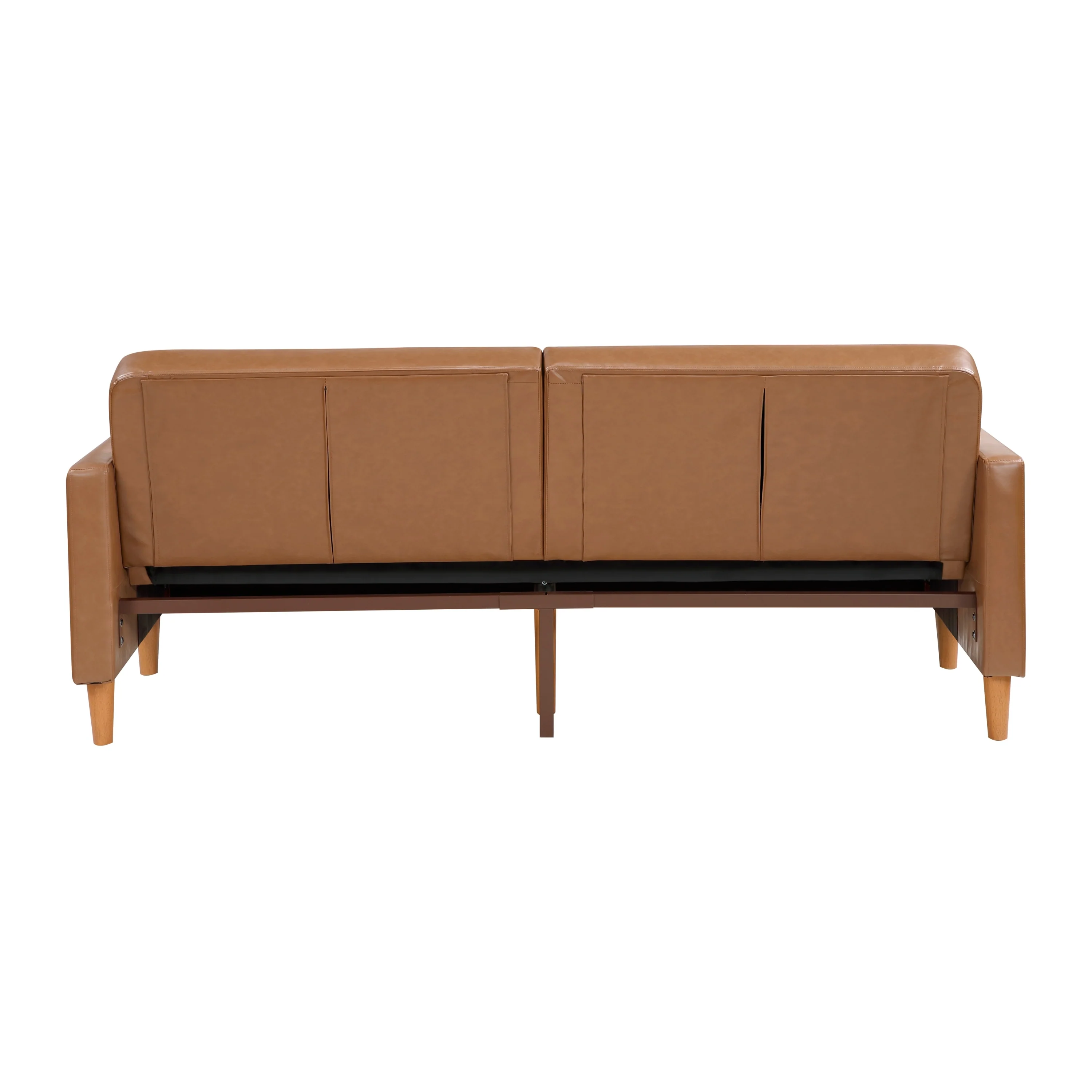 Walker Edison | Faux Leather Convertible Sleeper Sofa - Image 10