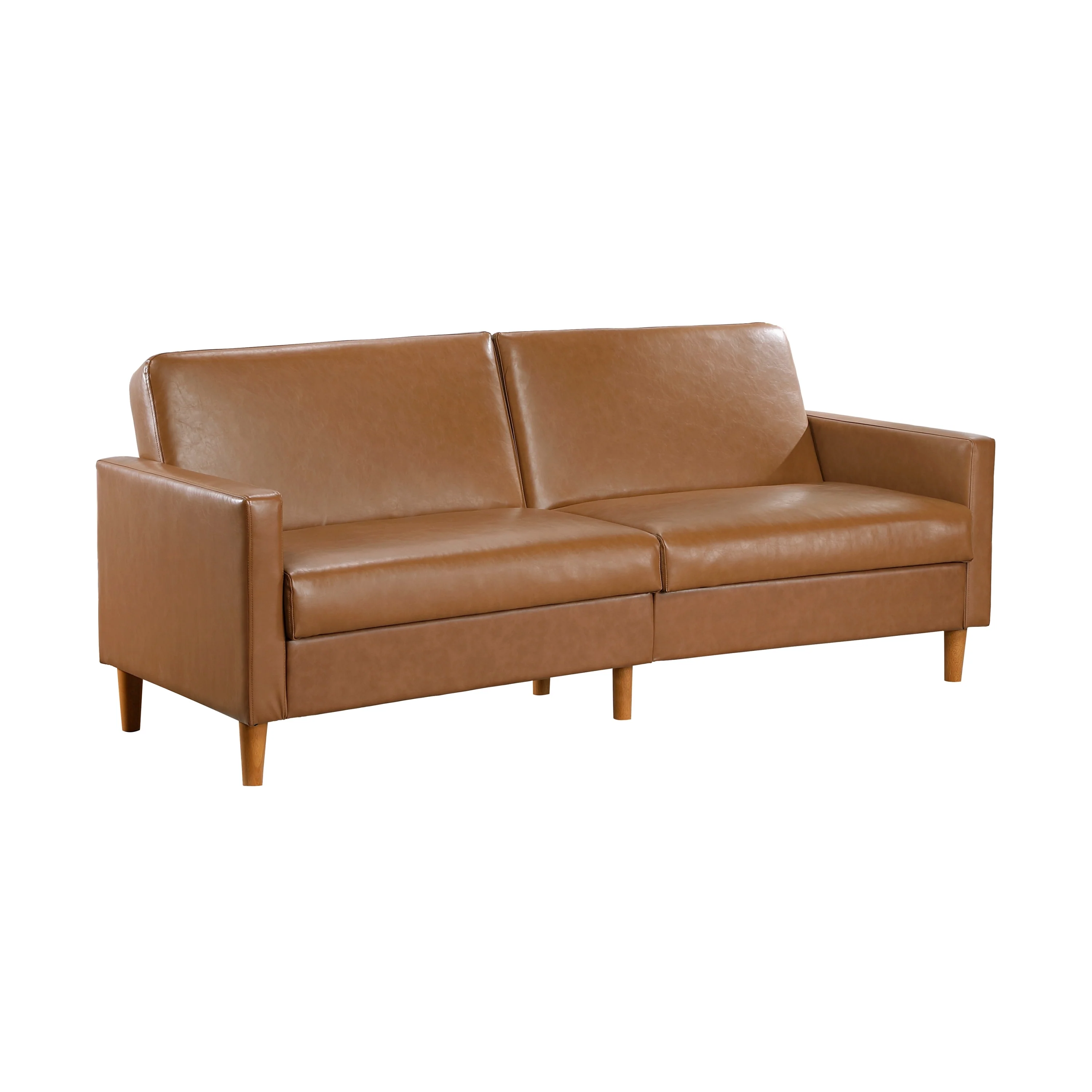 Walker Edison | Faux Leather Convertible Sleeper Sofa - Image 6