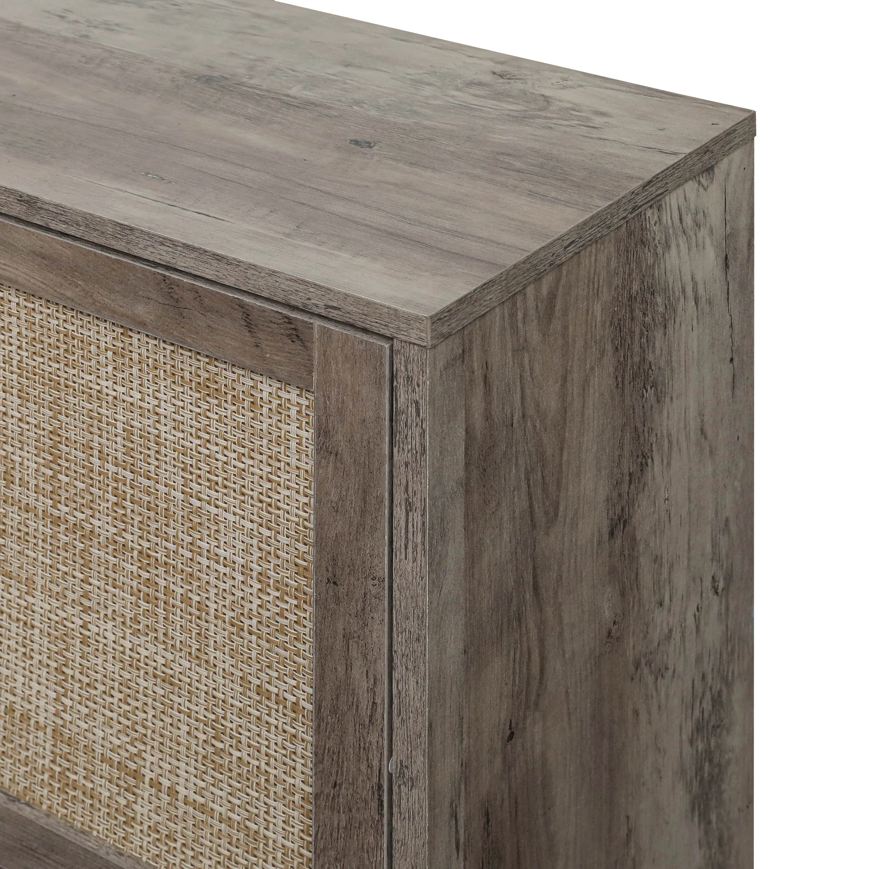 Walker Edison | Modern Rattan 4 Door Shoe Rack Cabinet for Entryway - Image 22