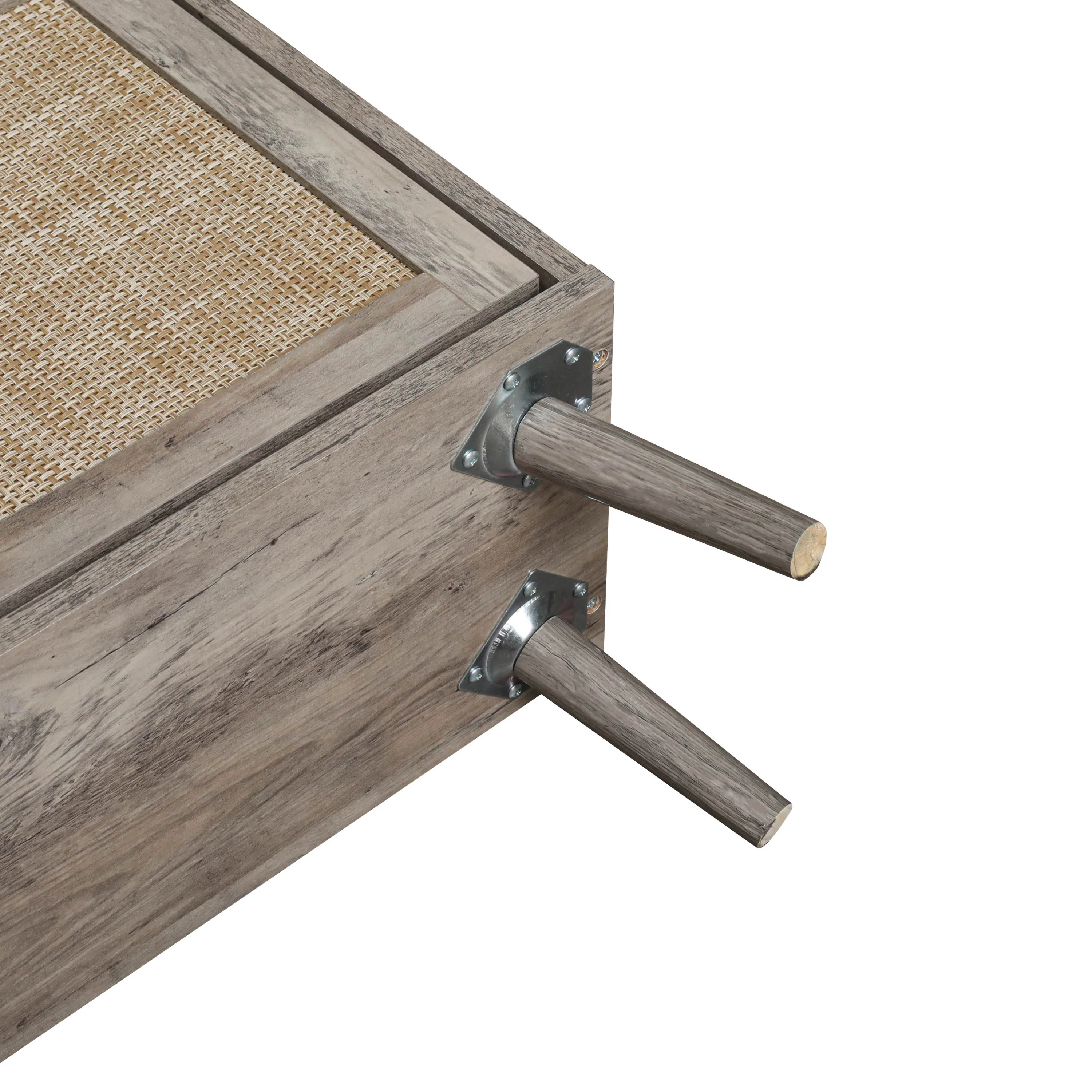 Walker Edison | Modern Rattan 4 Door Shoe Rack Cabinet for Entryway - Image 24
