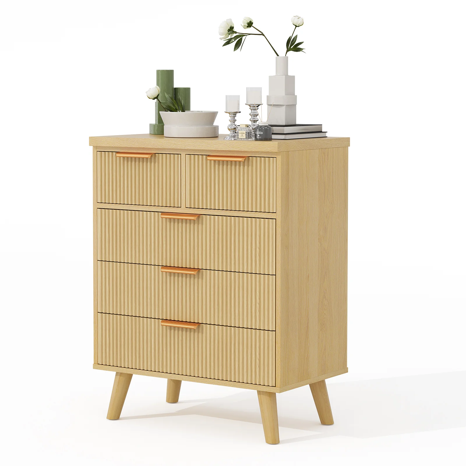 Fluted 5 Drawer 26" Dresser Chest - Image 9