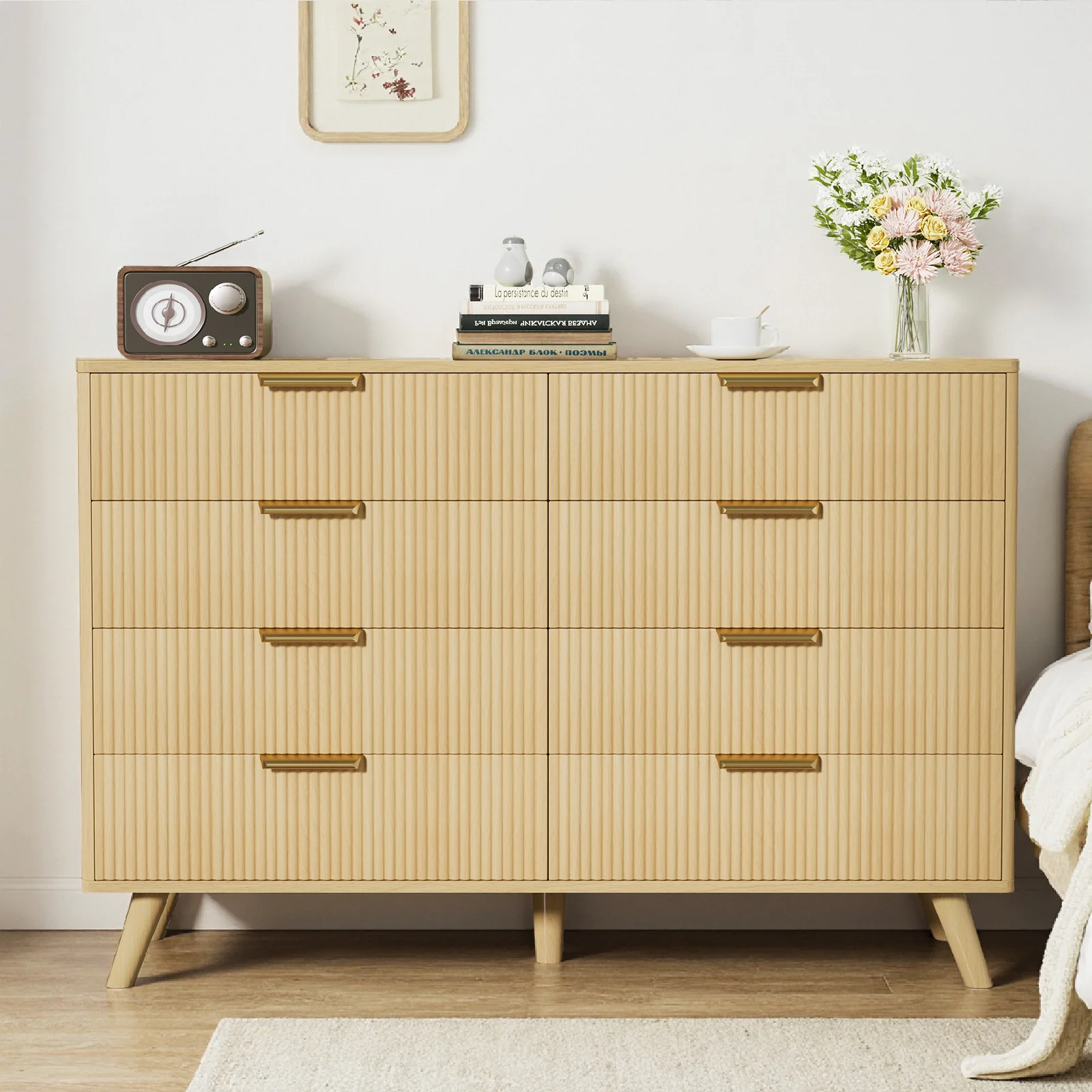 Fluted 8 Drawer 47" Dresser