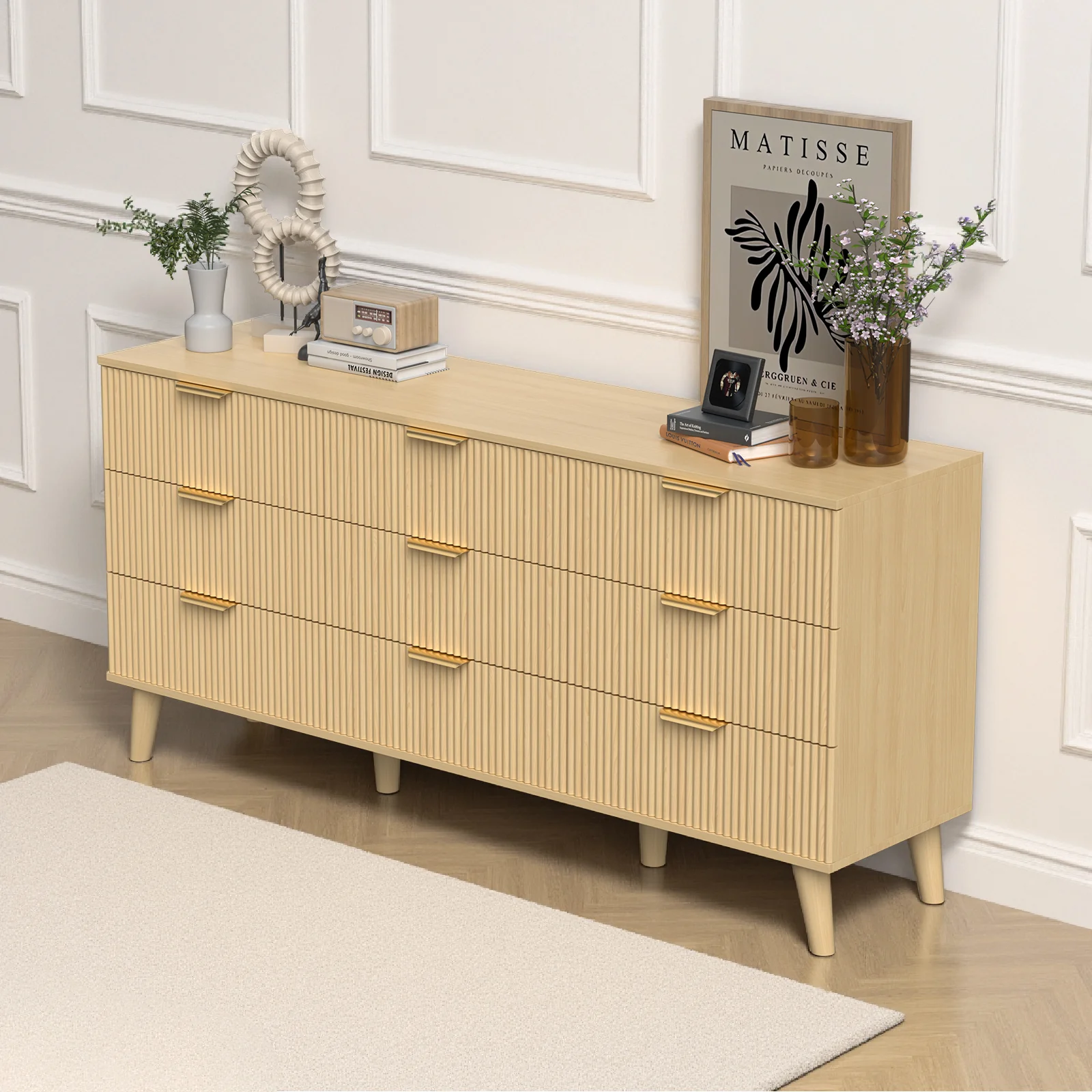 Fluted 9 Drawer 63" Dresser - Image 3