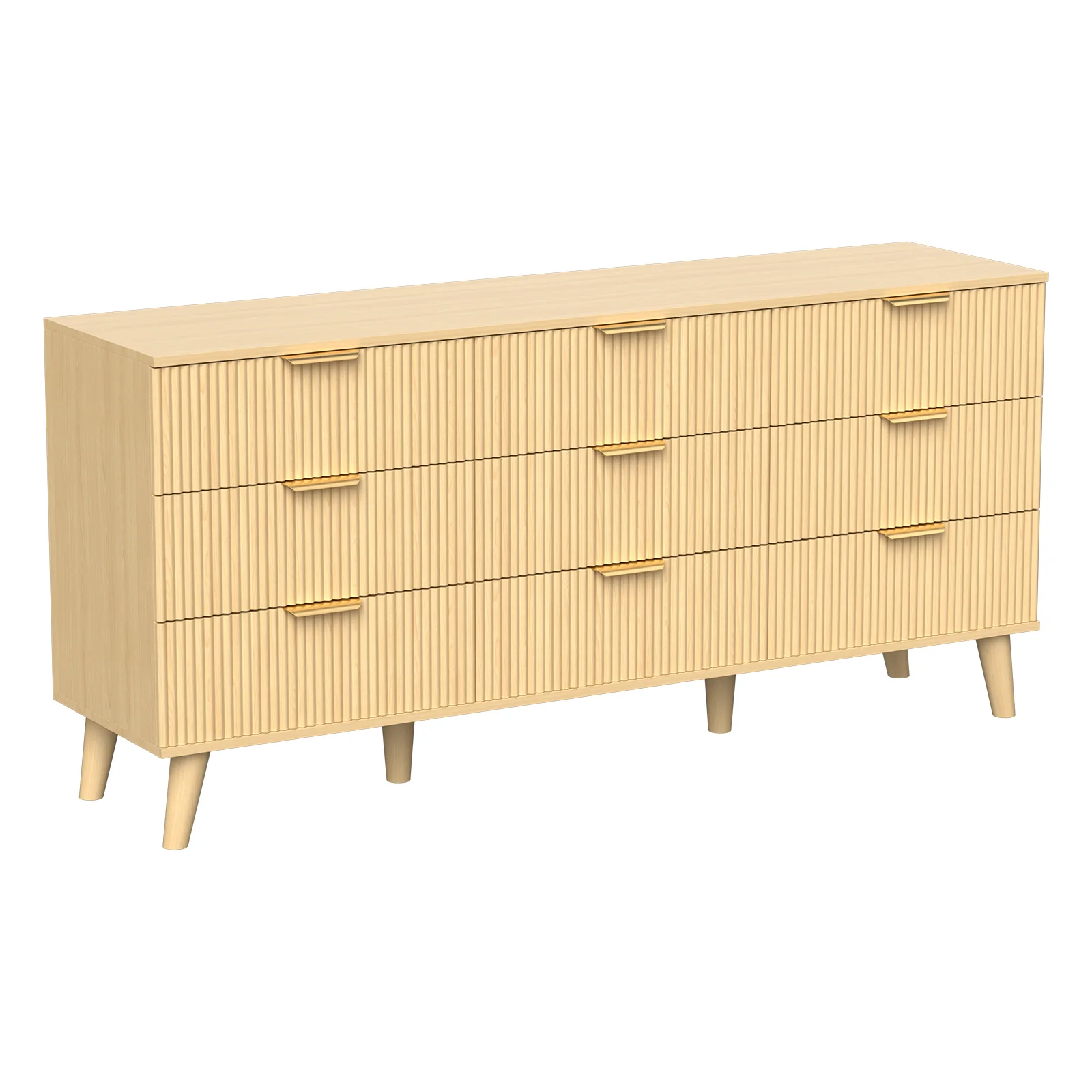 Fluted 9 Drawer 63" Dresser - Image 9
