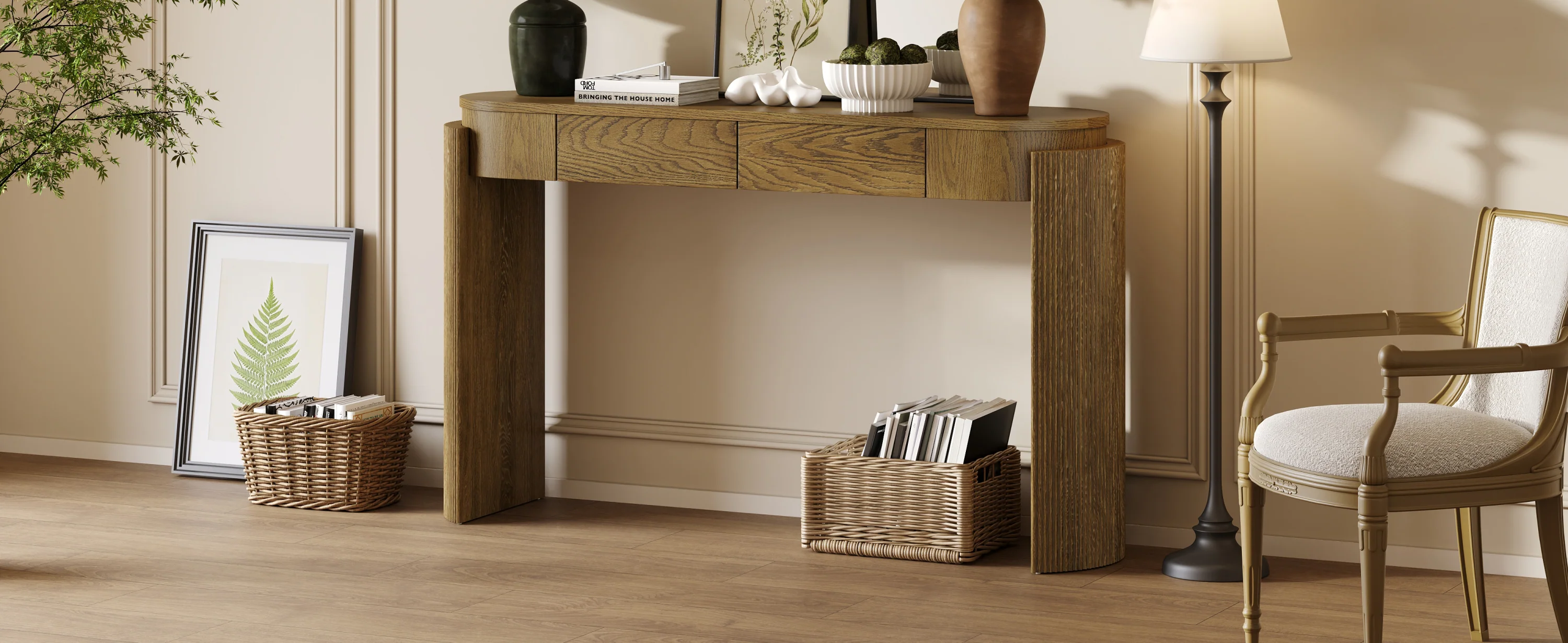 Walker Edison | Fluted Design Entryway Console Table and 2 Drawers - Image 17