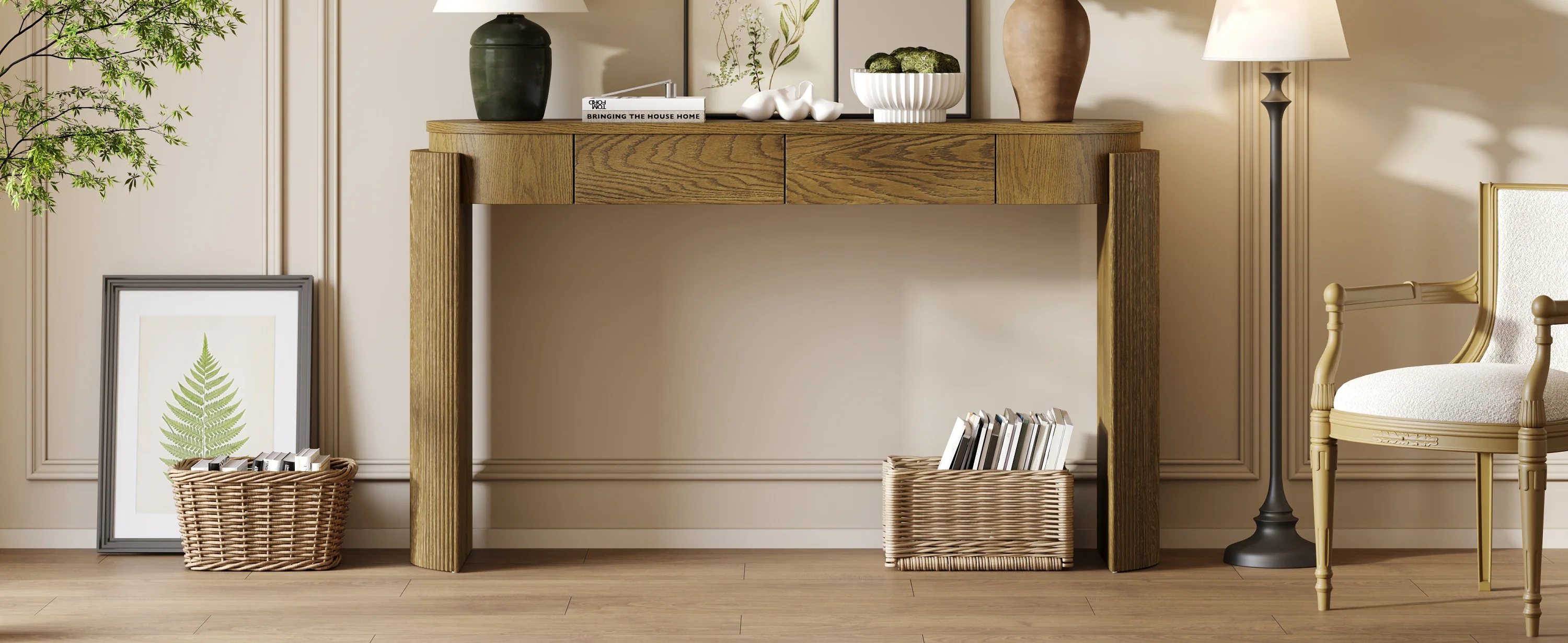 Walker Edison | Fluted Design Entryway Console Table and 2 Drawers - Image 19