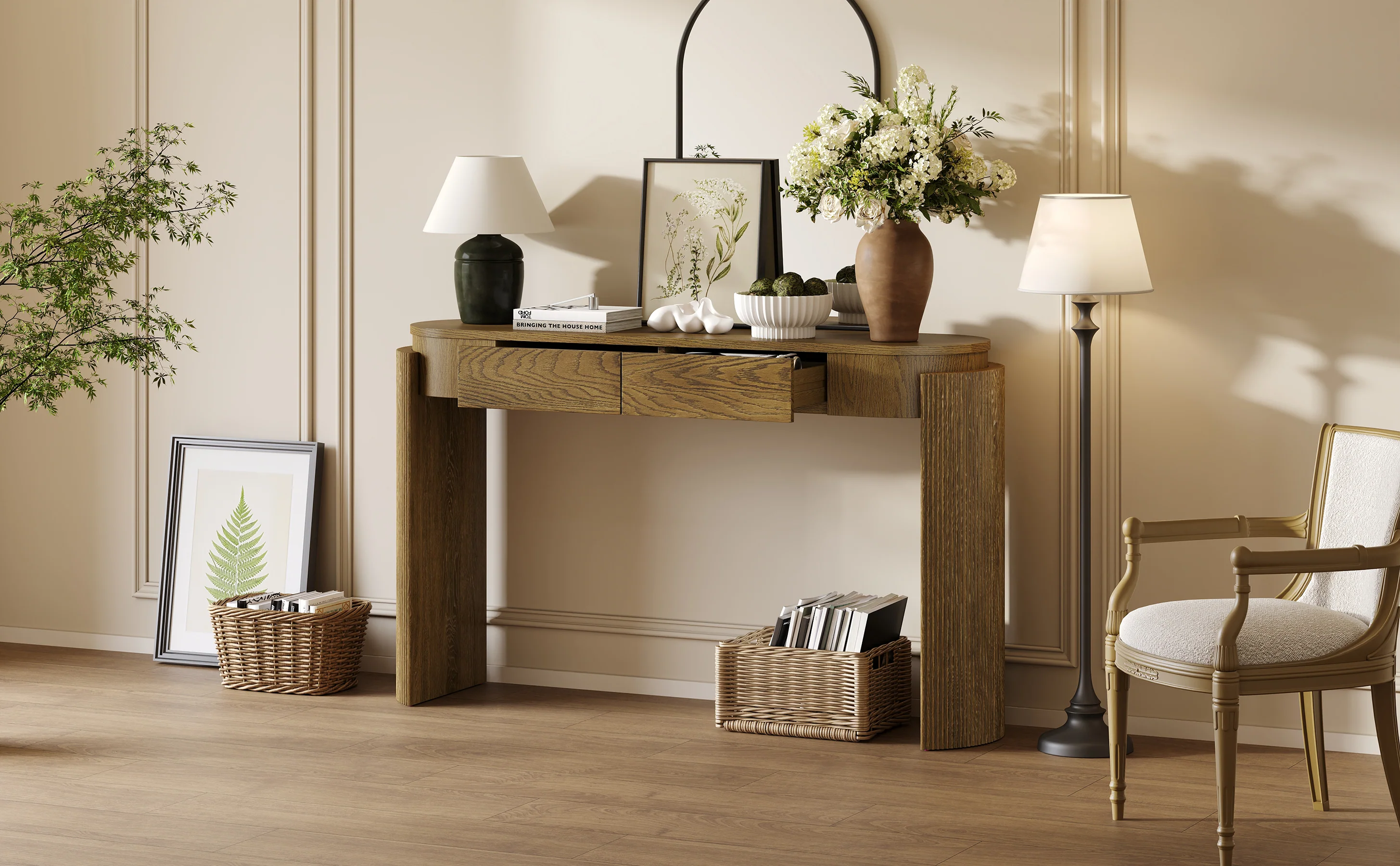 Walker Edison | Fluted Design Entryway Console Table and 2 Drawers - Image 20