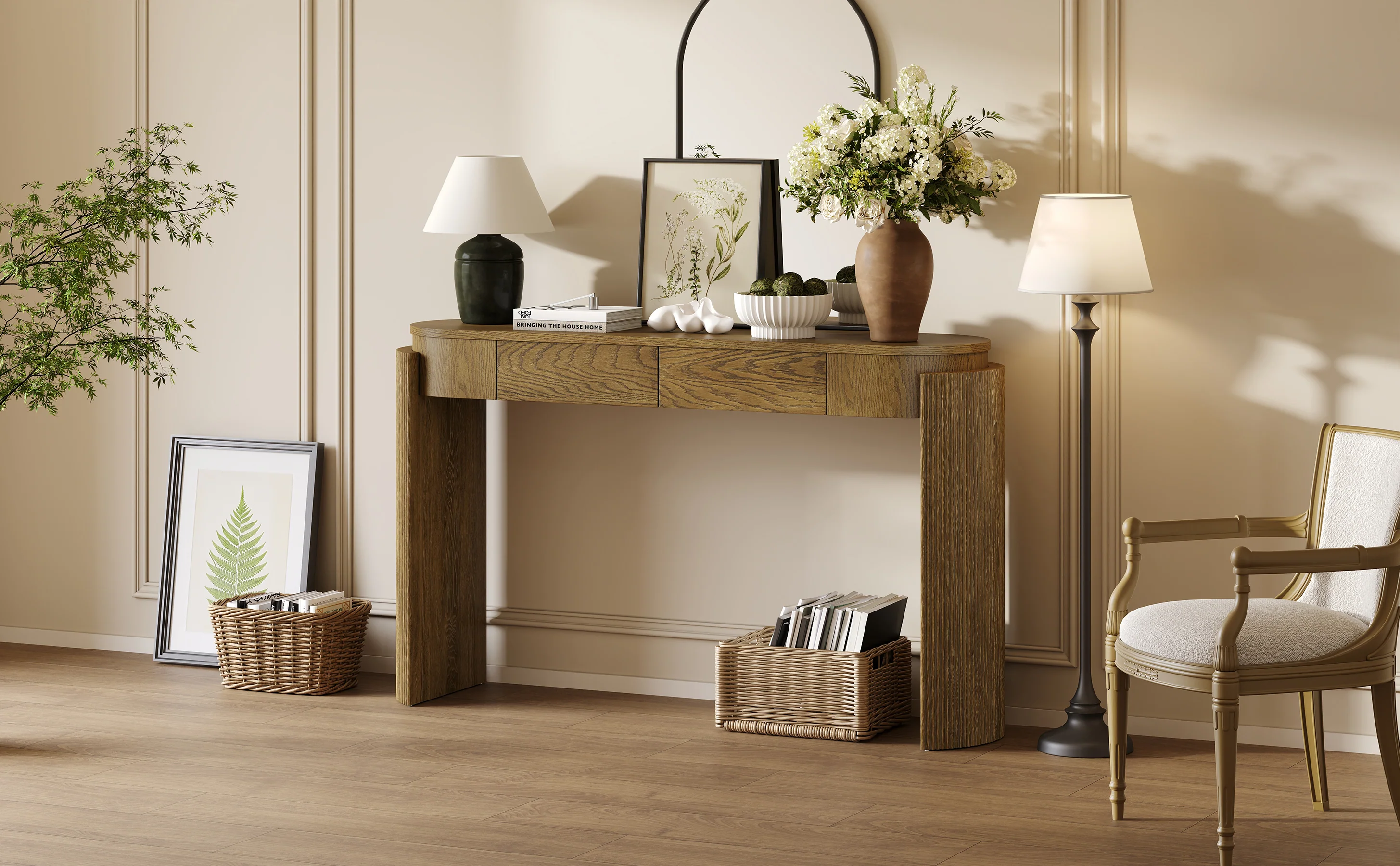 Walker Edison | Fluted Design Entryway Console Table and 2 Drawers - Image 22