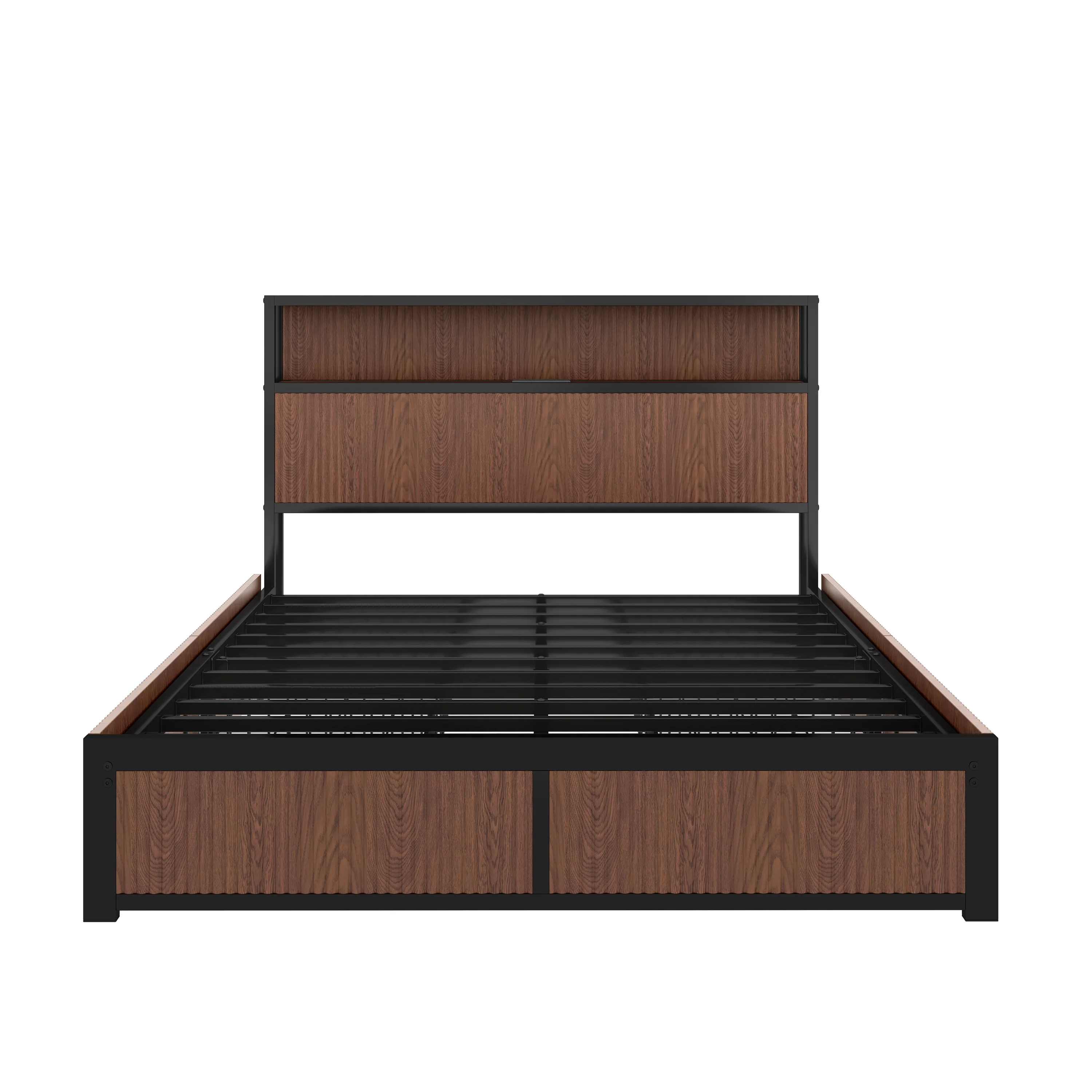 Walker Edison | Fluted Pattern Wood Queen Storage Bedframe - Image 10