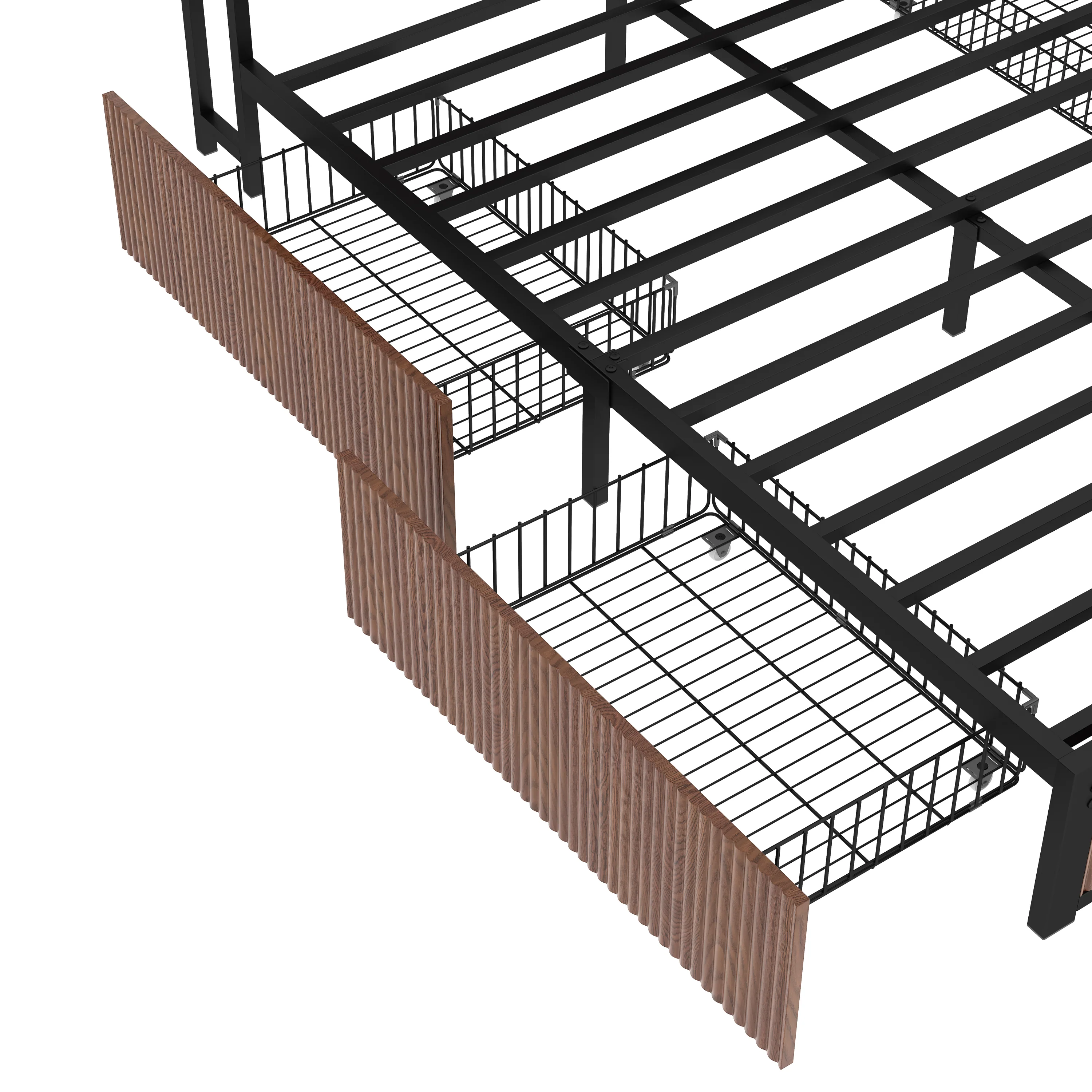 Walker Edison | Fluted Pattern Wood Queen Storage Bedframe - Image 6