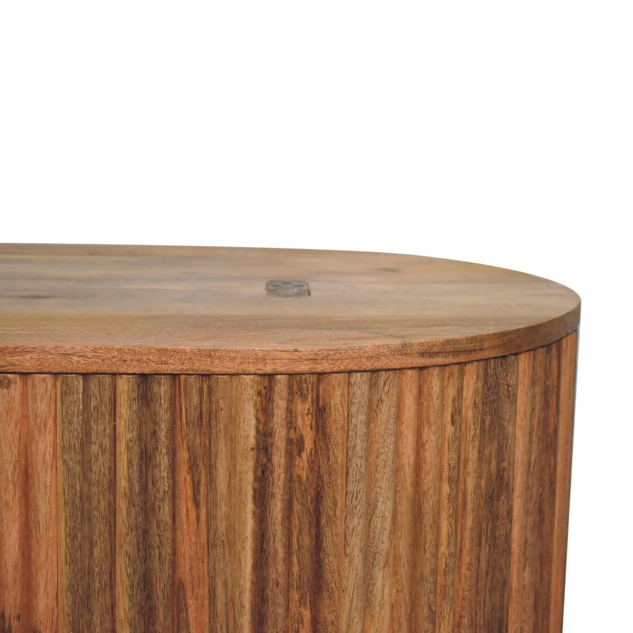 Fluted Solid Wood Ball Leg Coffee Table with Storage - Image 6