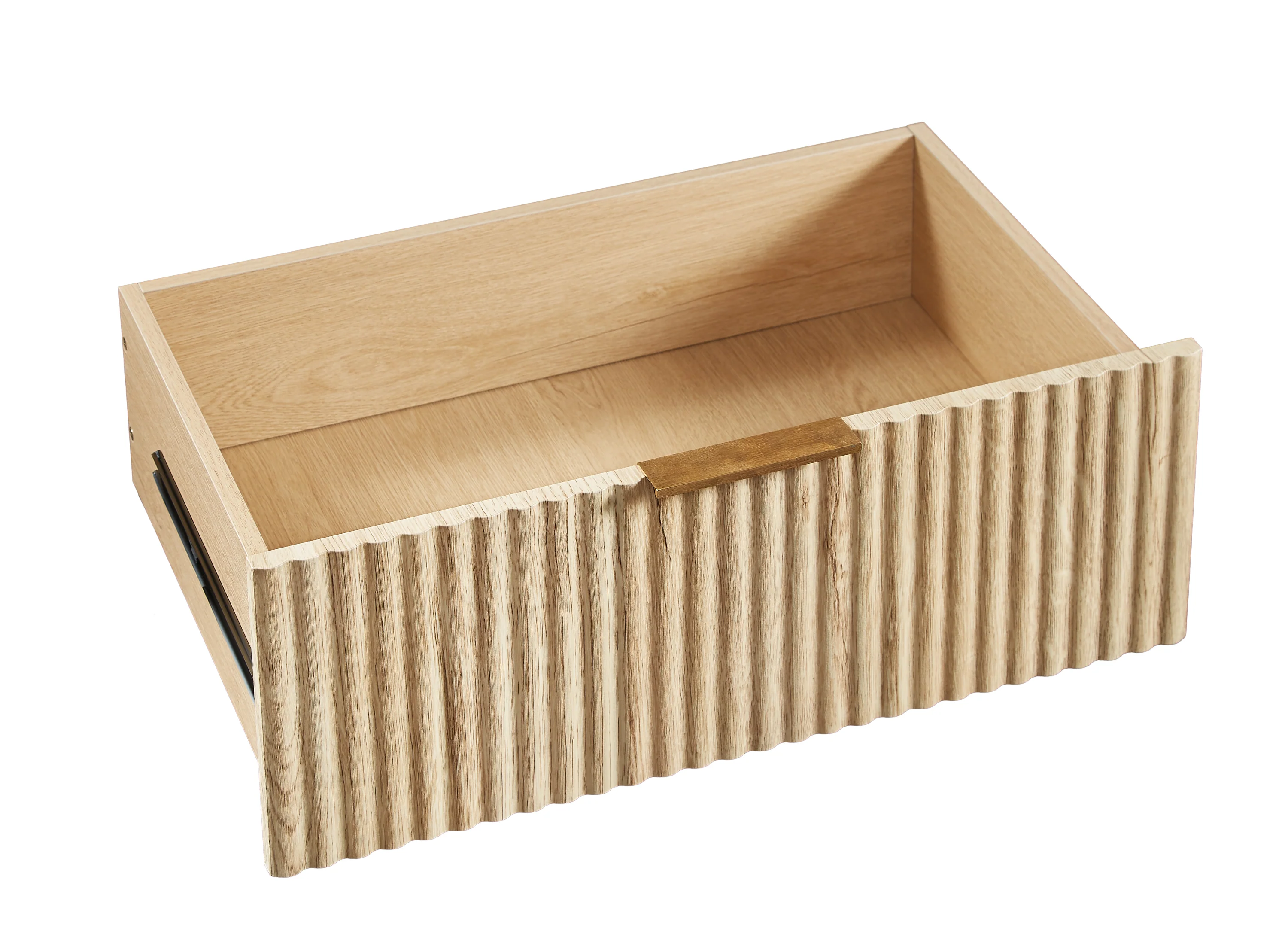 Fluted Wide Modern 3 Drawers Nightstand & Side Table Set of 2 - Image 11
