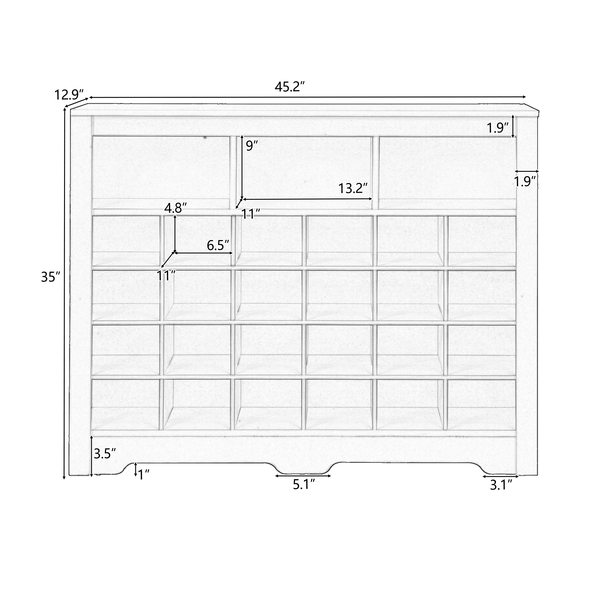 Walker Edison | Functional Shoe Cabinet for Stylish Organization - Image 7