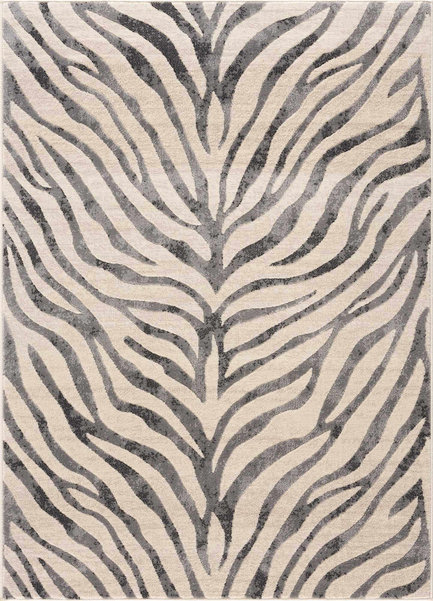 Gray Ecorse Zebra Print Area Rug - Image 3