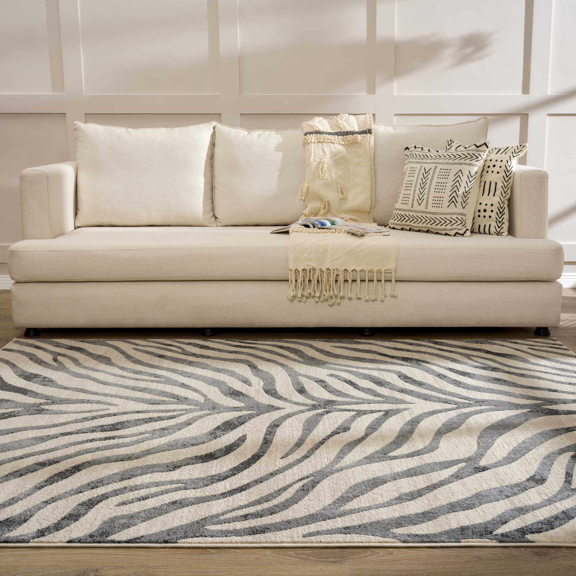 Gray Ecorse Zebra Print Area Rug - Image 4