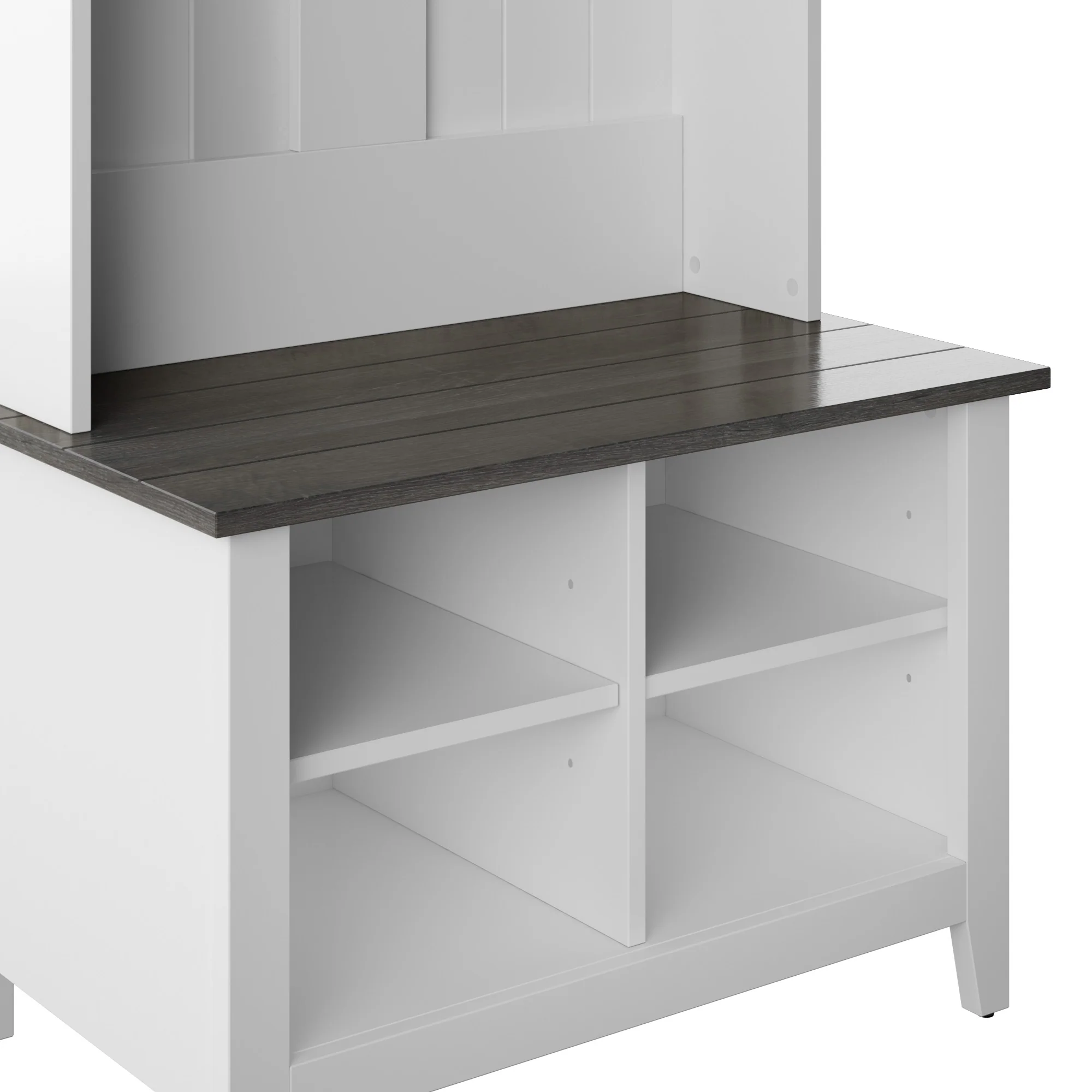 Farmhouse Two Tone Entryway Hall Tree with Storage Bench - Image 5