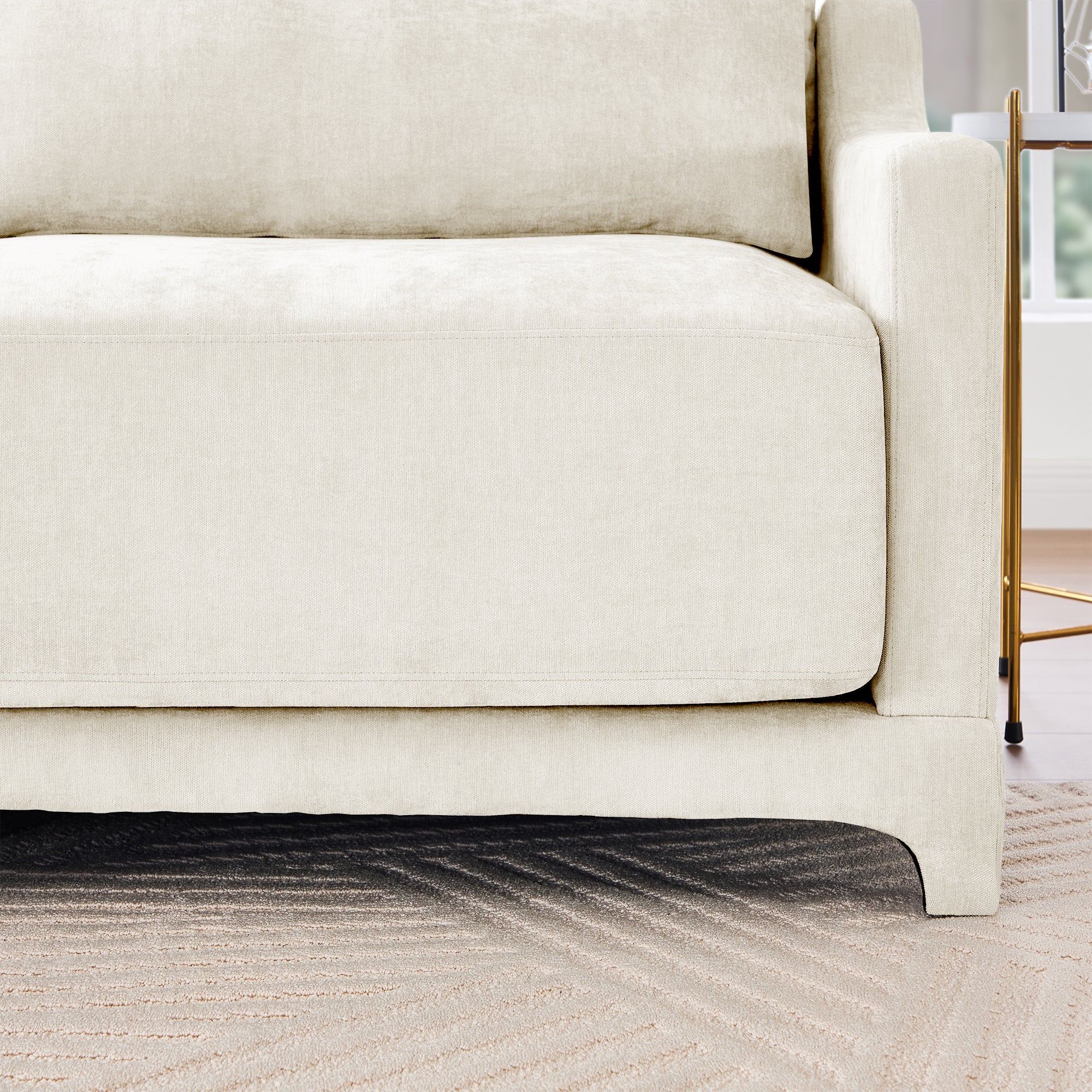Walker Edison | High-Resilience Foam Chenille Sectional Sofa with Ottomans - Image 13