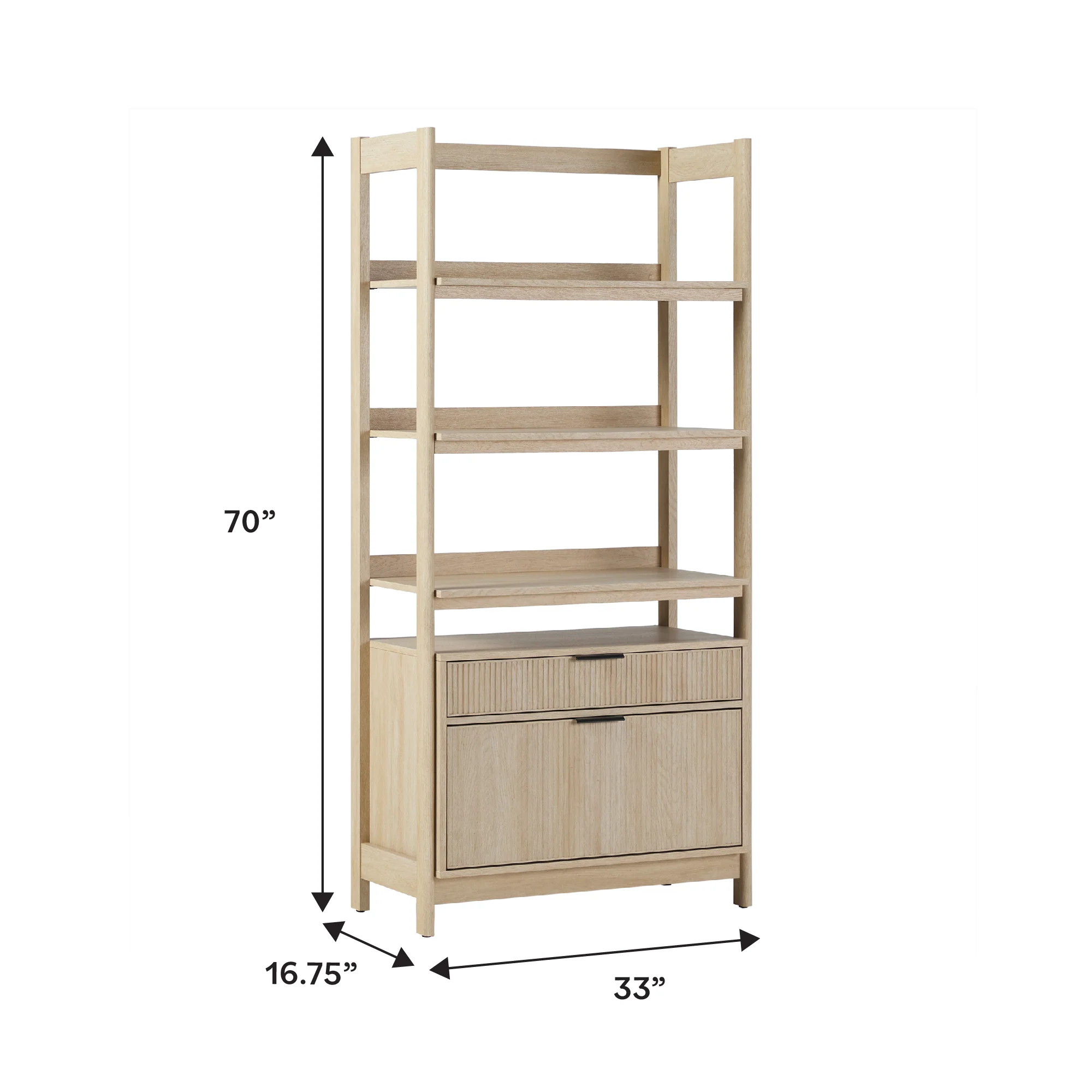 Holmes Modern Scandinavian Reeded Wide Bookshelf - Image 5
