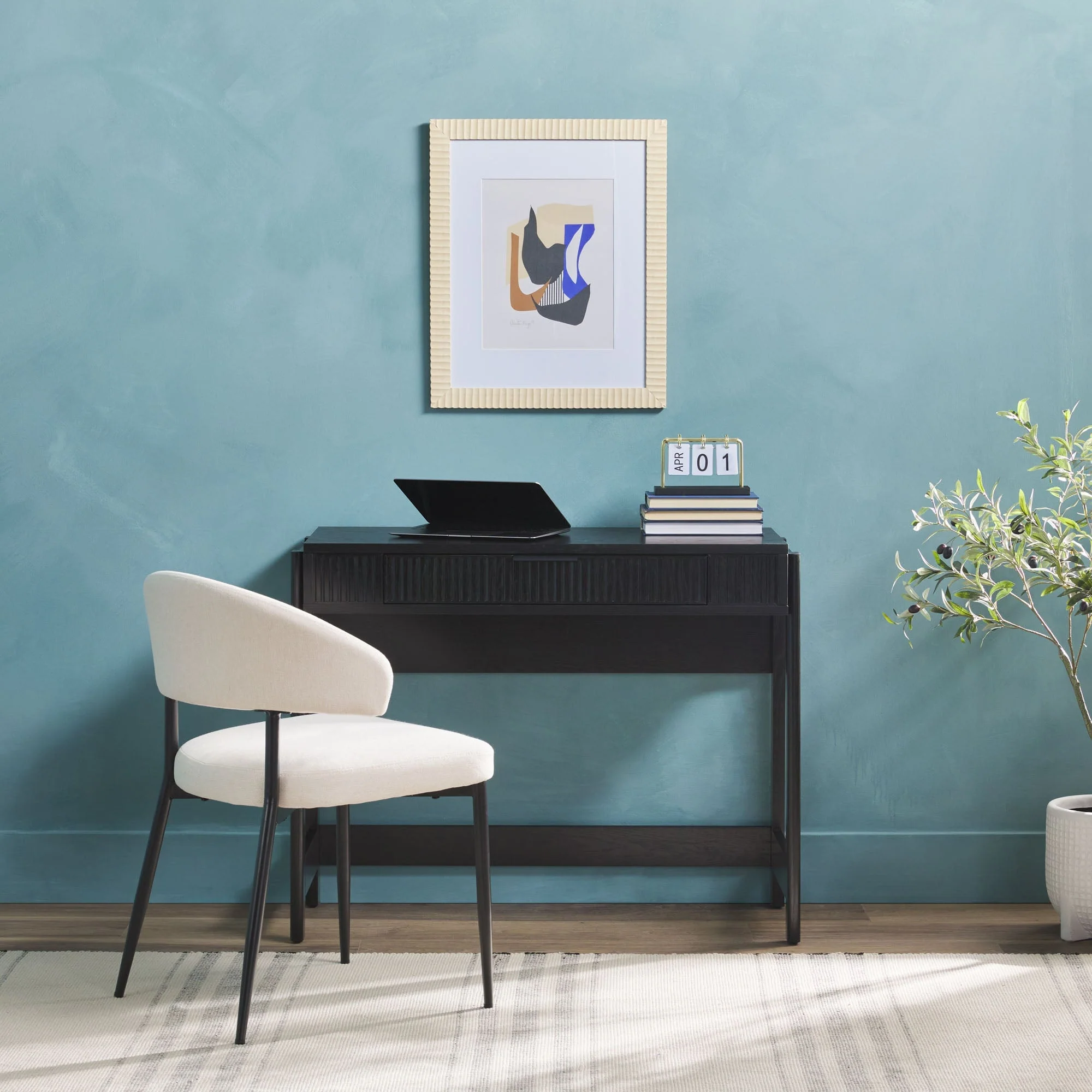 Holmes Modern Scandinavian Reeded Writing Standing Desk - Image 3
