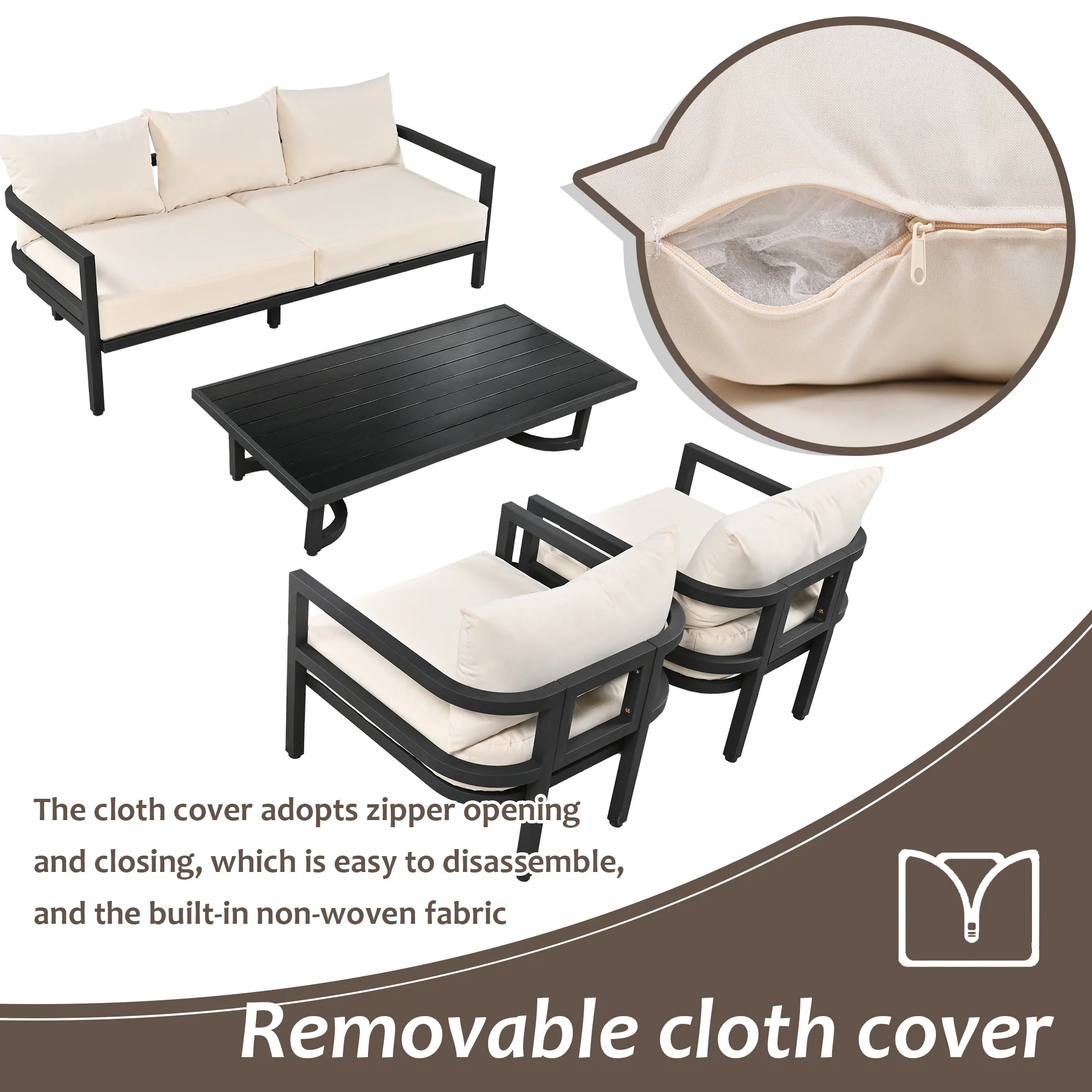 Iconic Arch Curve Steel Outdoor Patio Sofa Set - Image 18