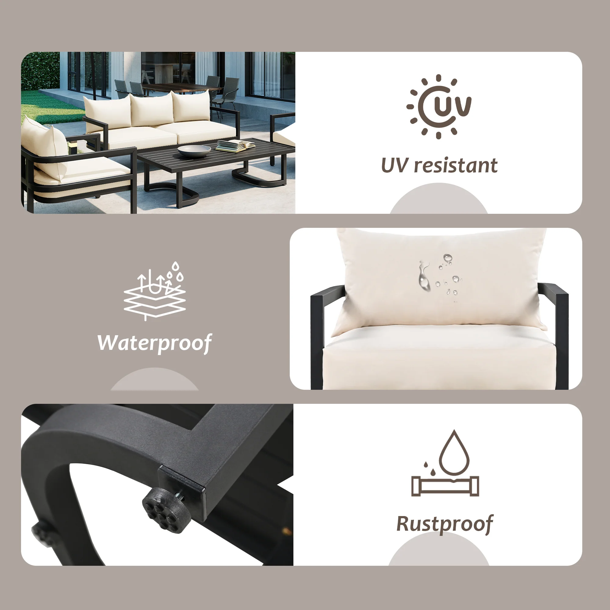 Iconic Arch Curve Steel Outdoor Patio Sofa Set - Image 19