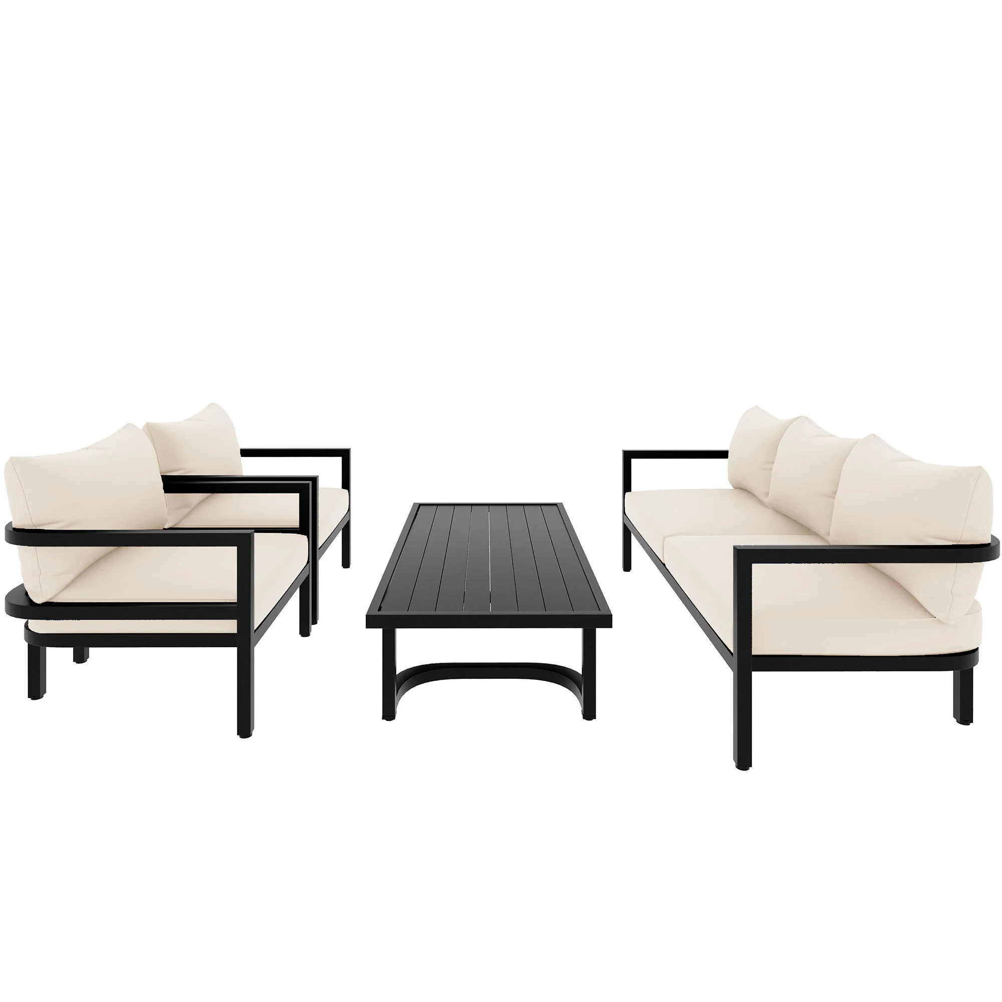Iconic Arch Curve Steel Outdoor Patio Sofa Set - Image 4