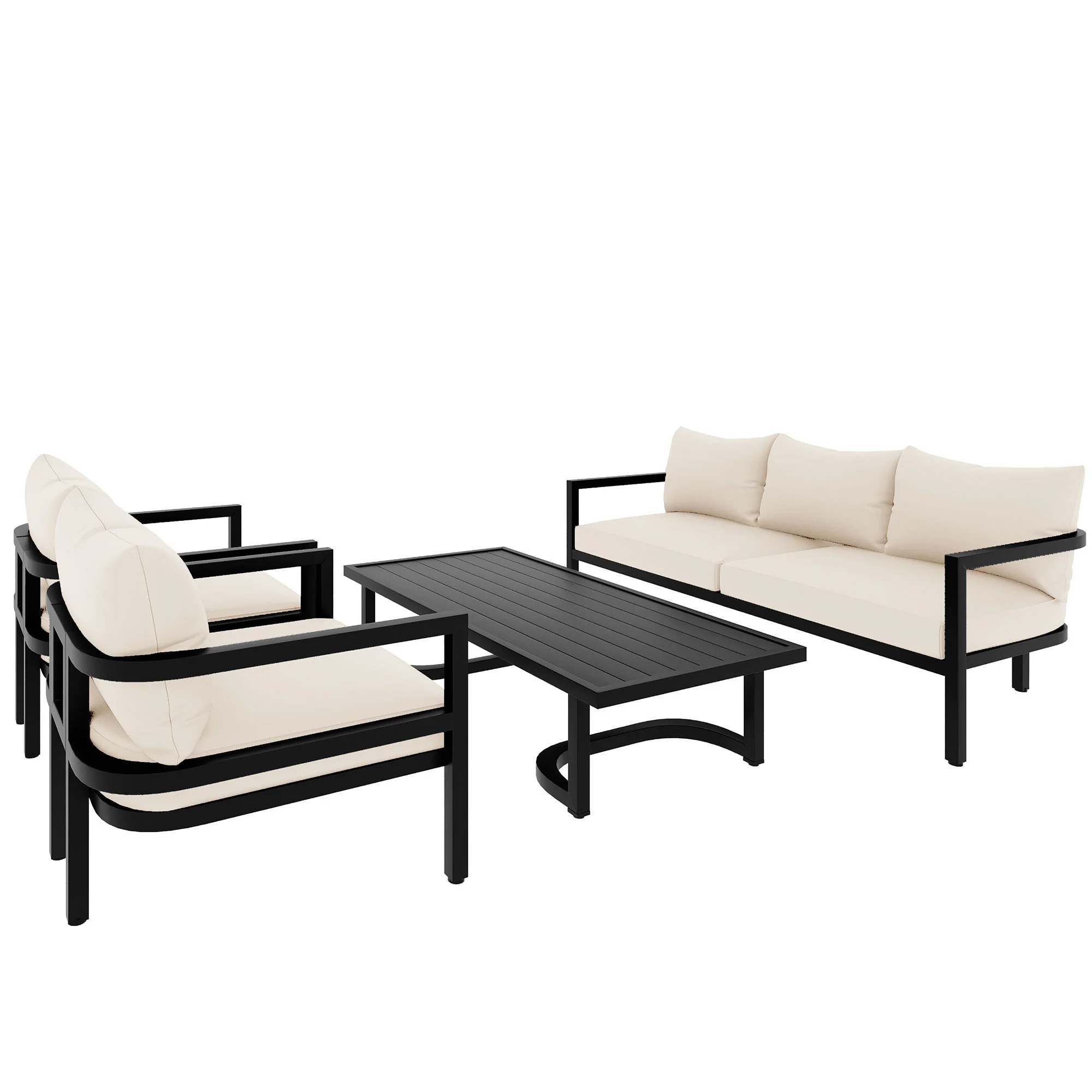 Iconic Arch Curve Steel Outdoor Patio Sofa Set - Image 5