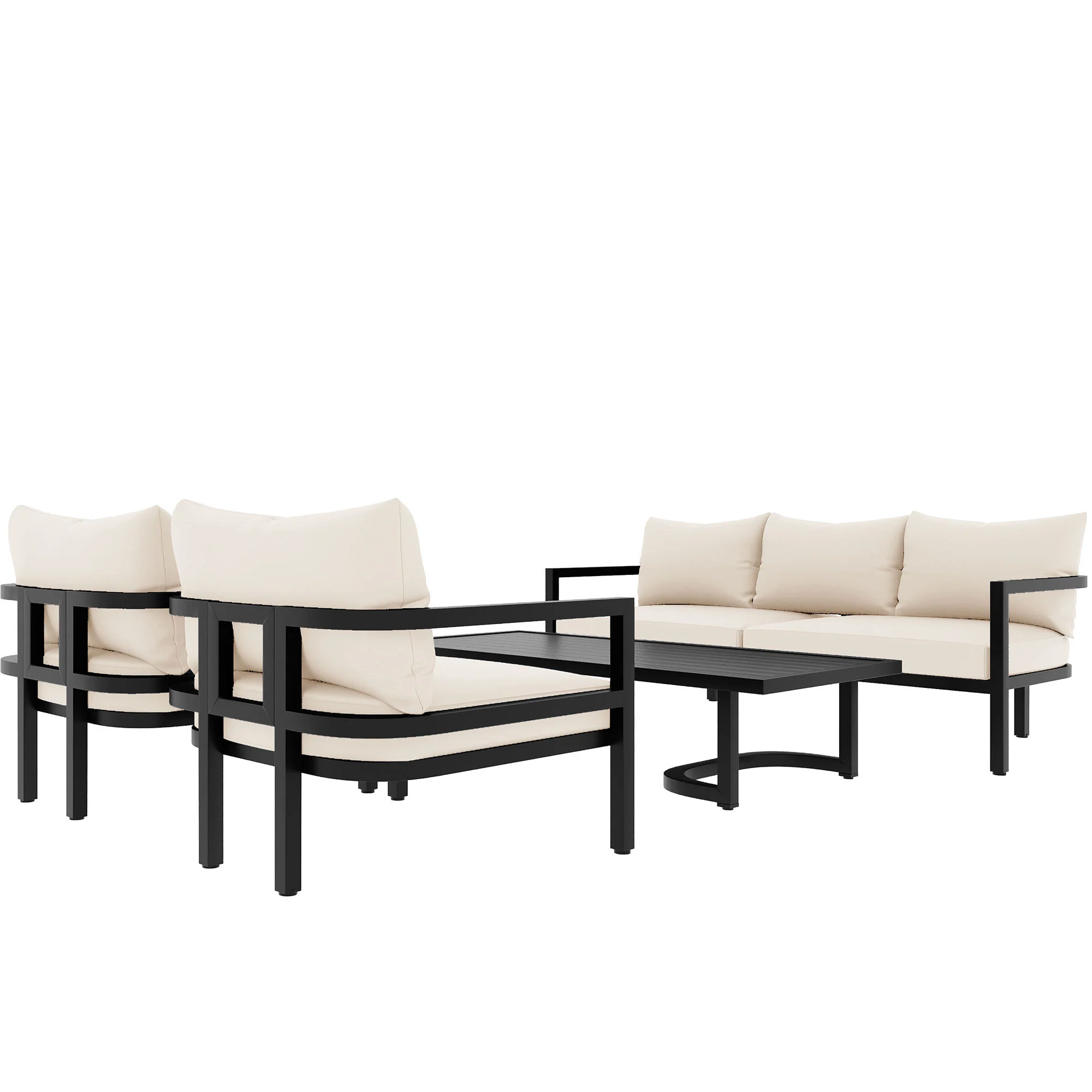 Iconic Arch Curve Steel Outdoor Patio Sofa Set - Image 6