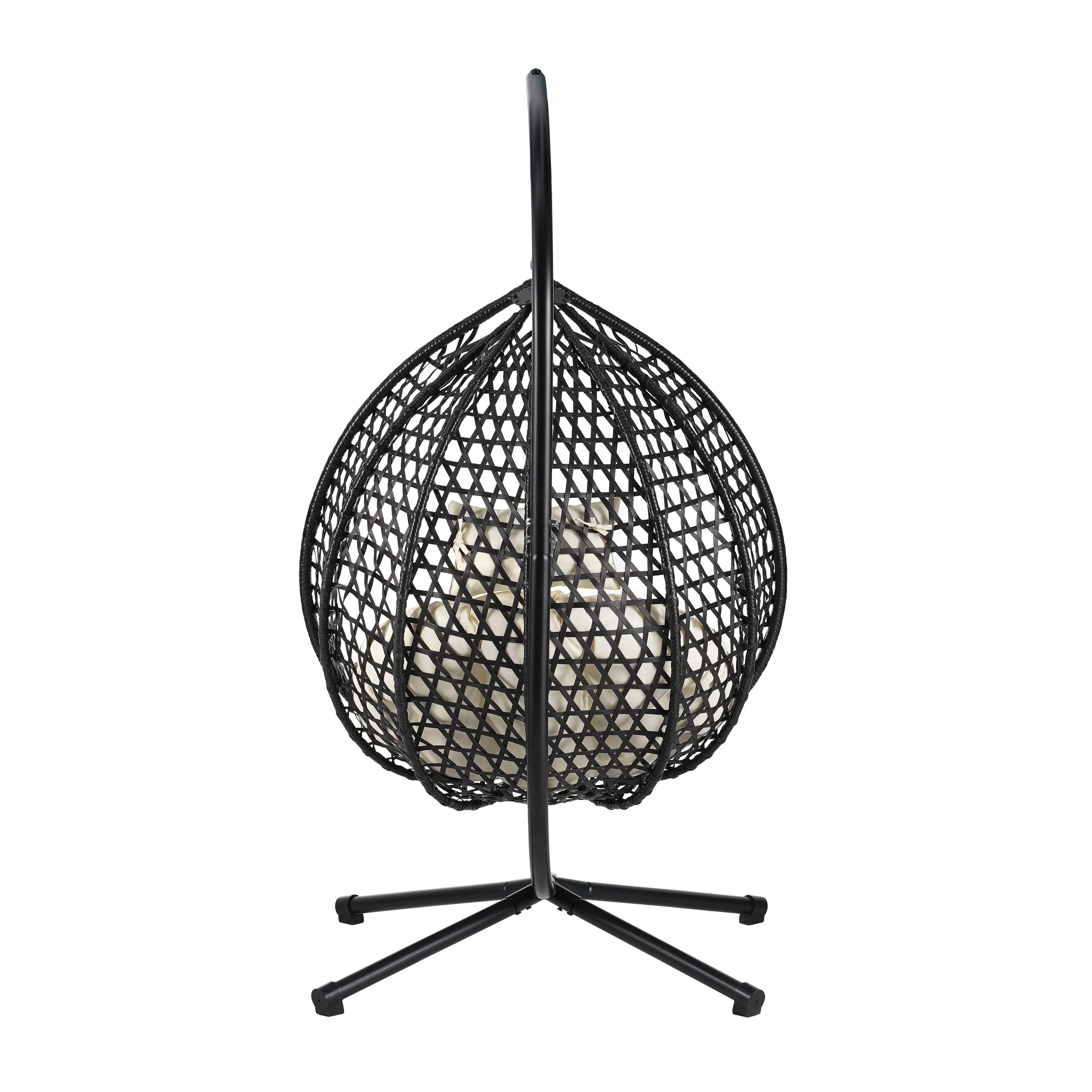 Indoor/Outdoor Rattan Hanging Egg Hammock Chair with Stand & Cushion - Image 8