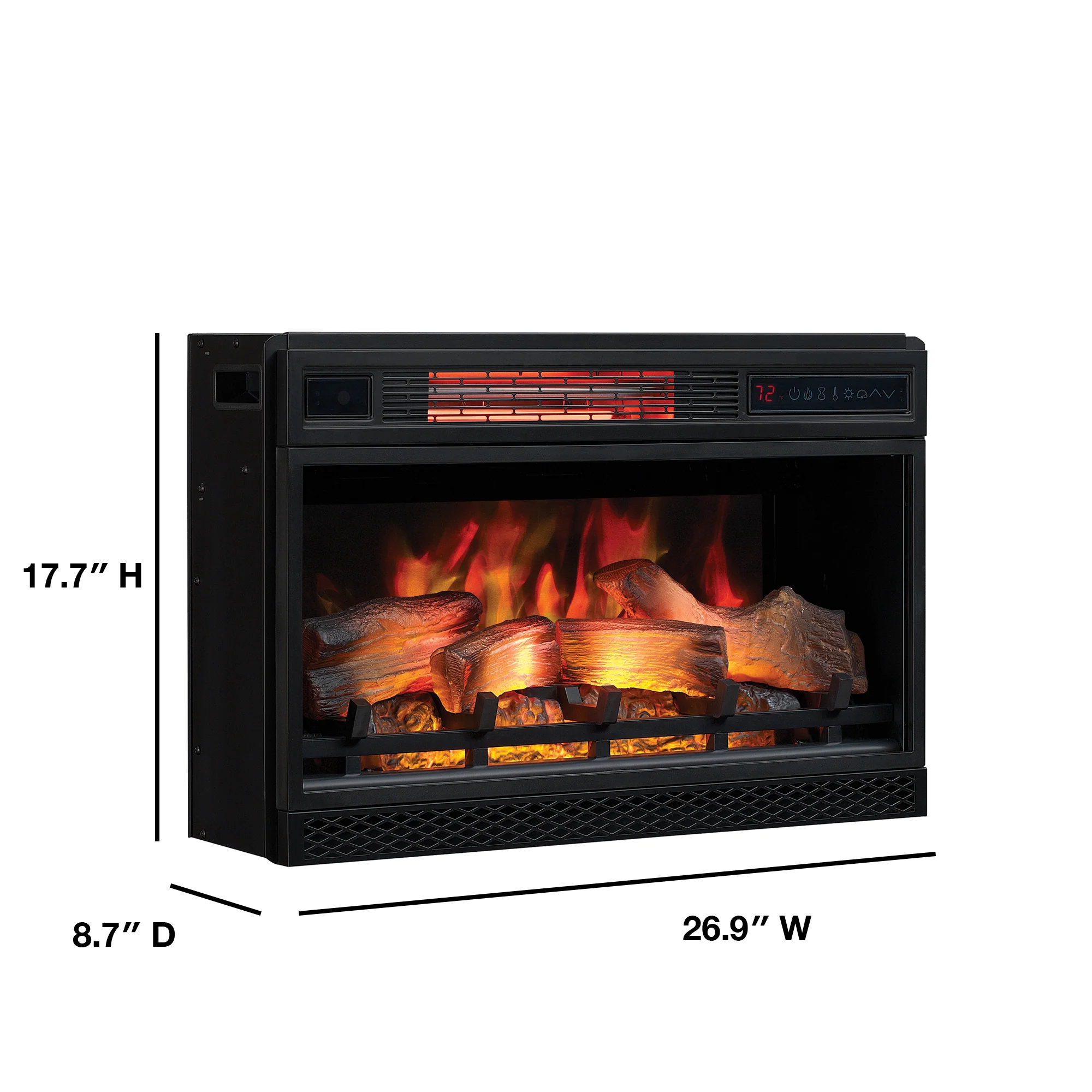 26" Recessed/Wall-Mount Infrared Quartz Fireplace Insert with Remote - Image 3