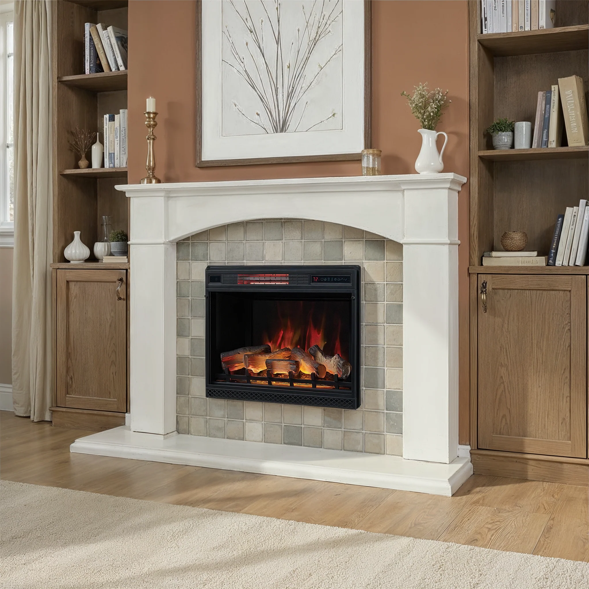 28" Infrared Quartz Fireplace Insert for Wall Mounting & In-Wall Installation - Image 5