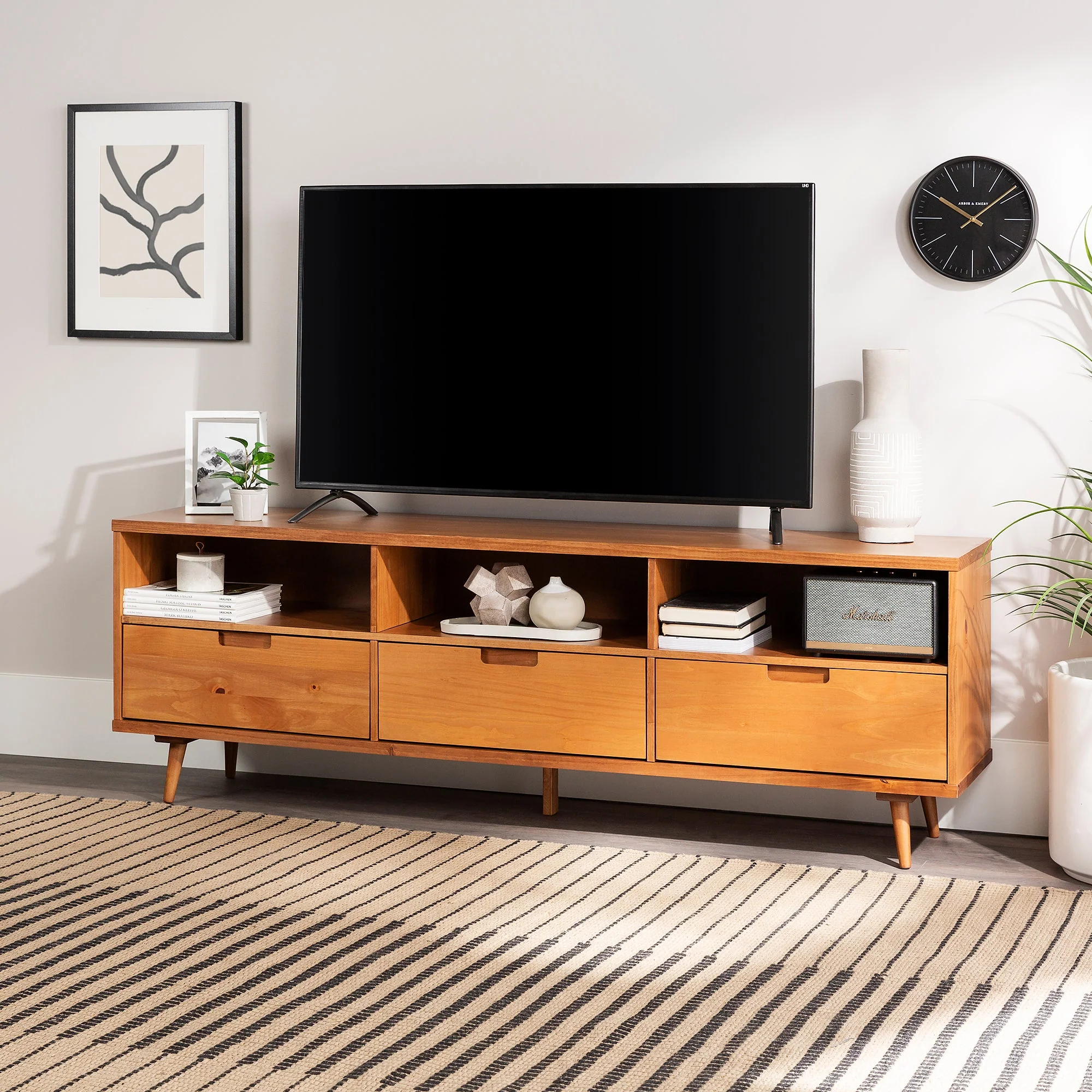 Sloane 70" 3 Drawer Solid Wood TV Stand - Image 4