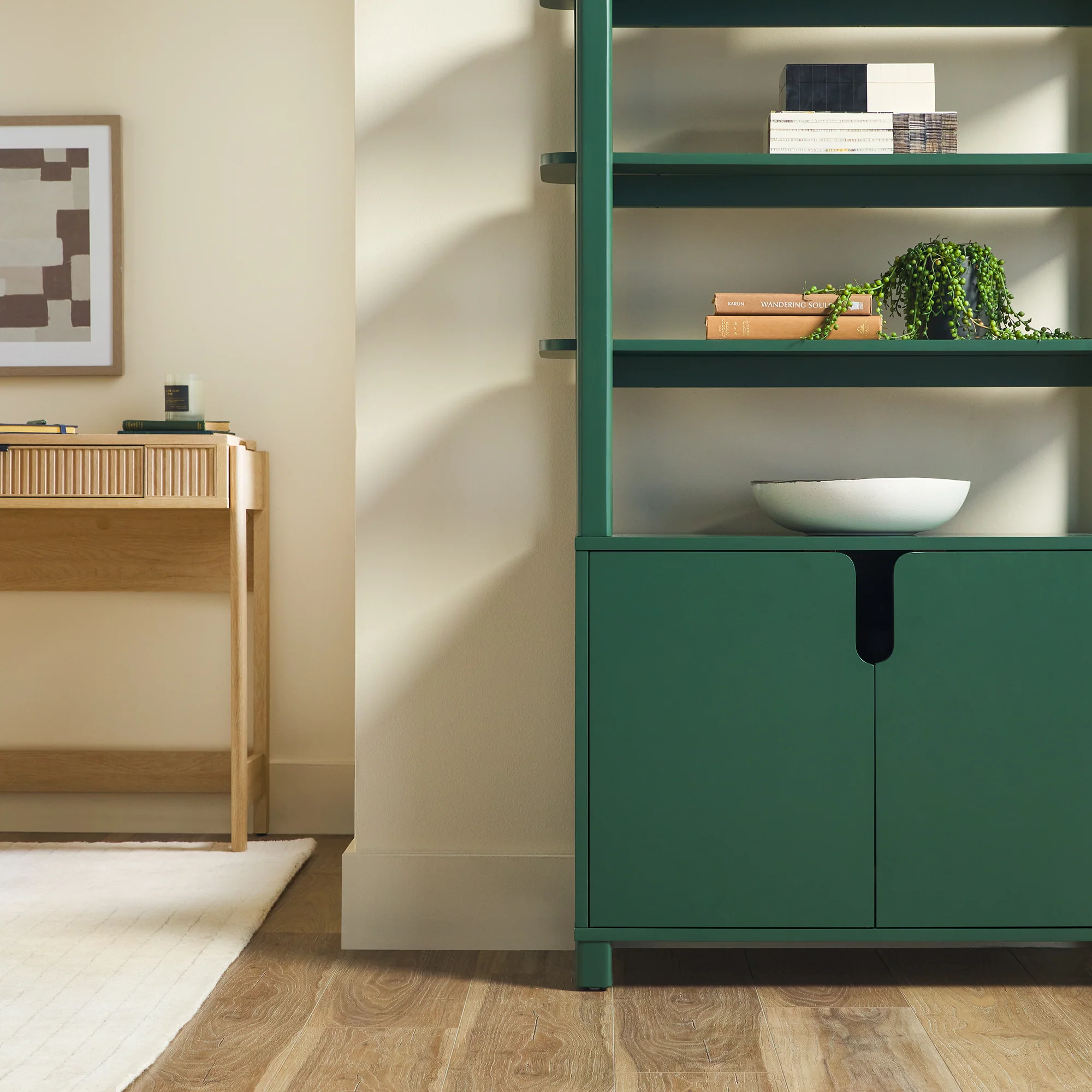 Zoey Modern Arched Wood Cabinet Storage Bookcase - Image 9
