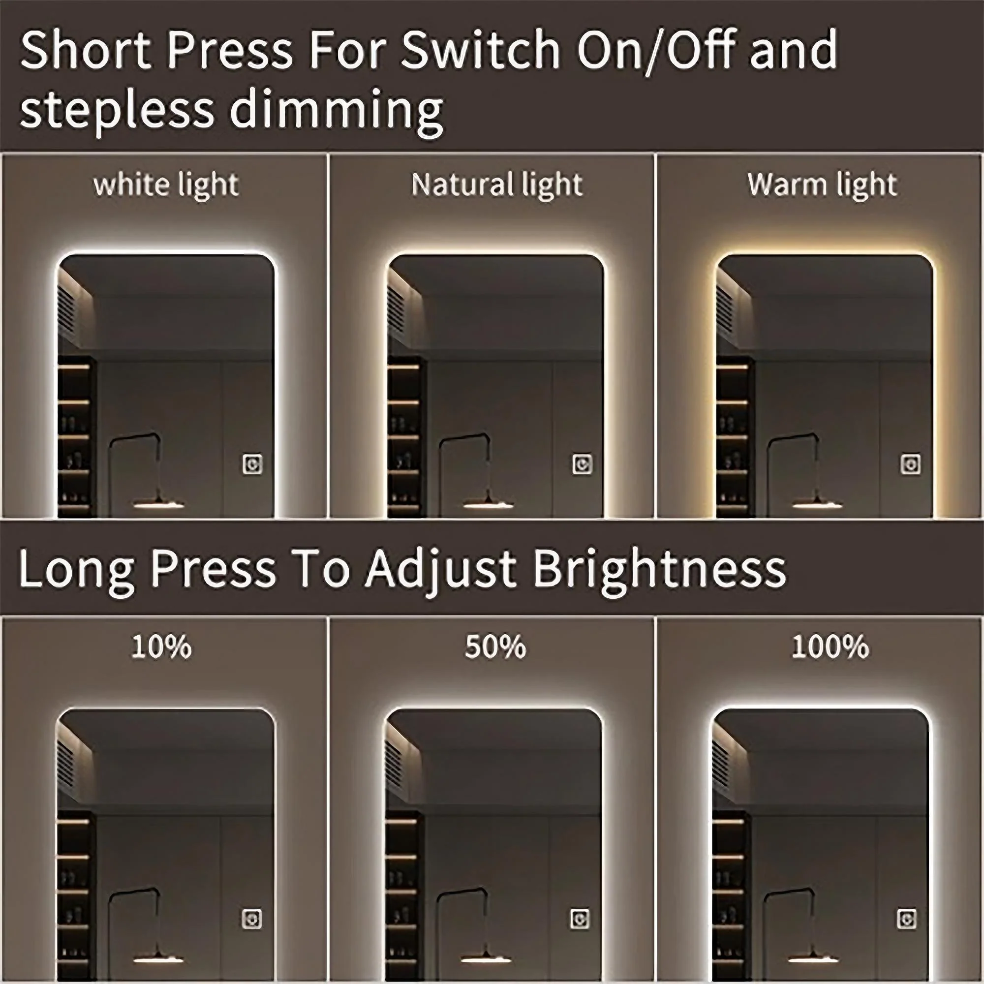 Walker Edison | LED Light Full Length Floor Mirror 64x21 Inches - Image 11