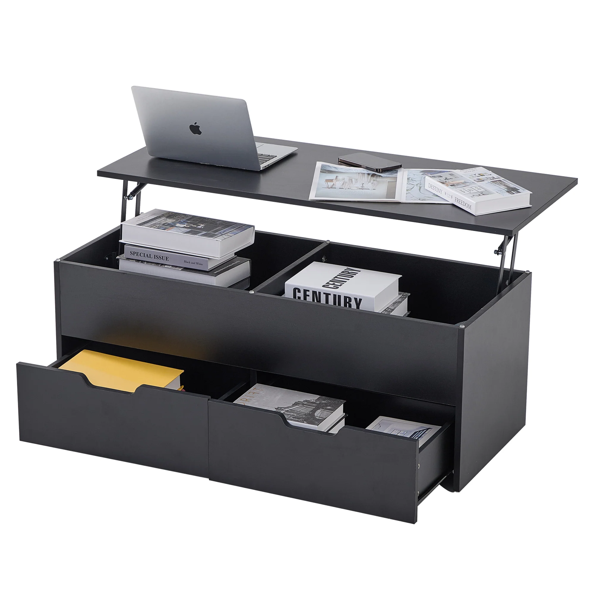 Walker Edison | Lift-Top Coffee Table with Storage - Image 4