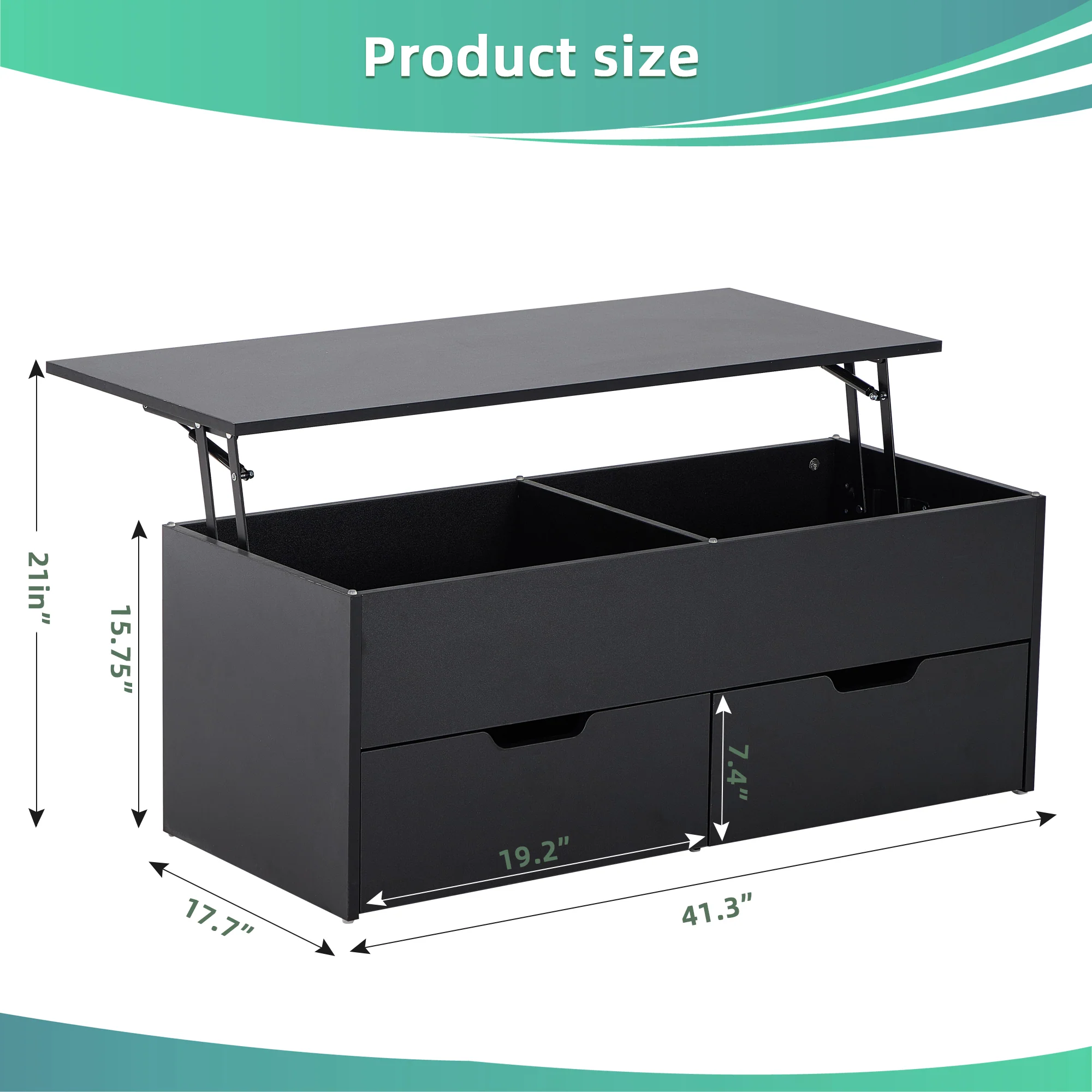 Walker Edison | Lift-Top Coffee Table with Storage - Image 7