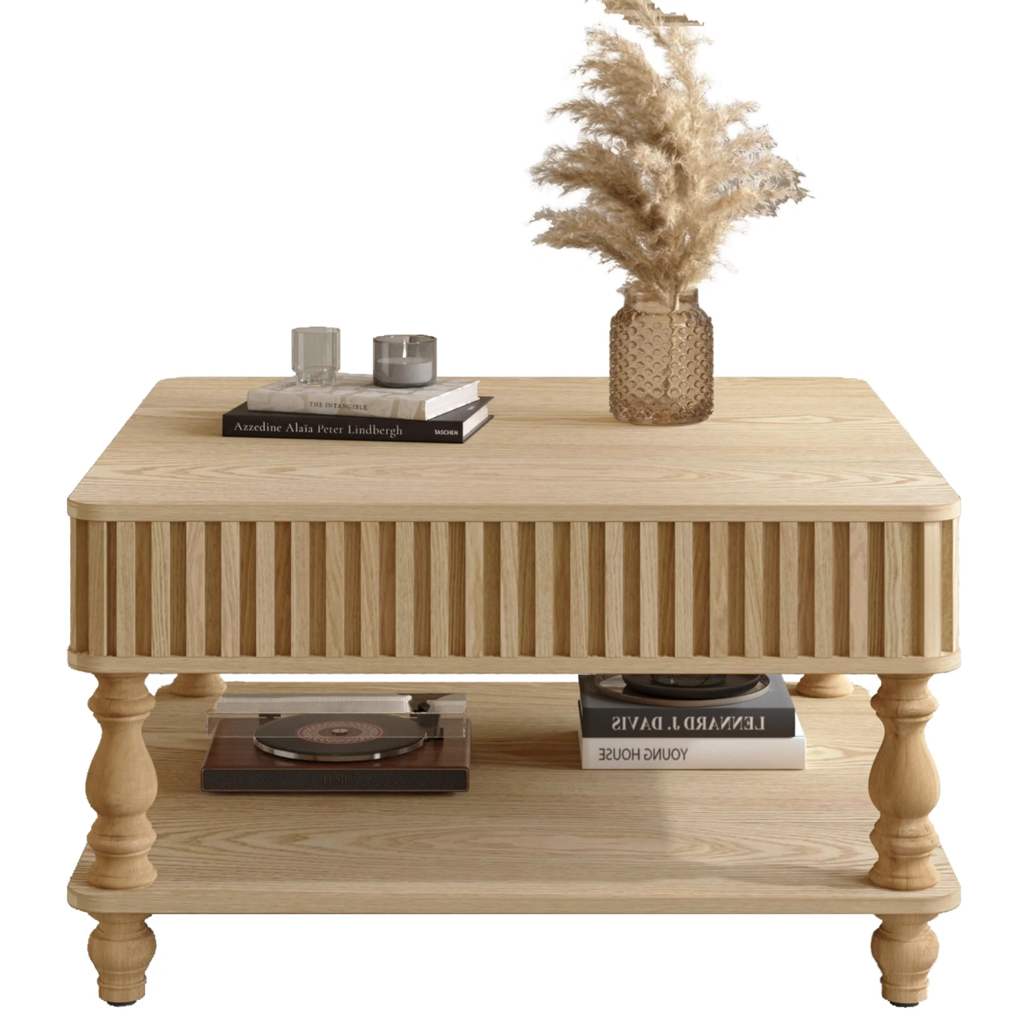 Walker Edison | Lift-Top Elevated Traditional Fluted Coffee Table - Image 11