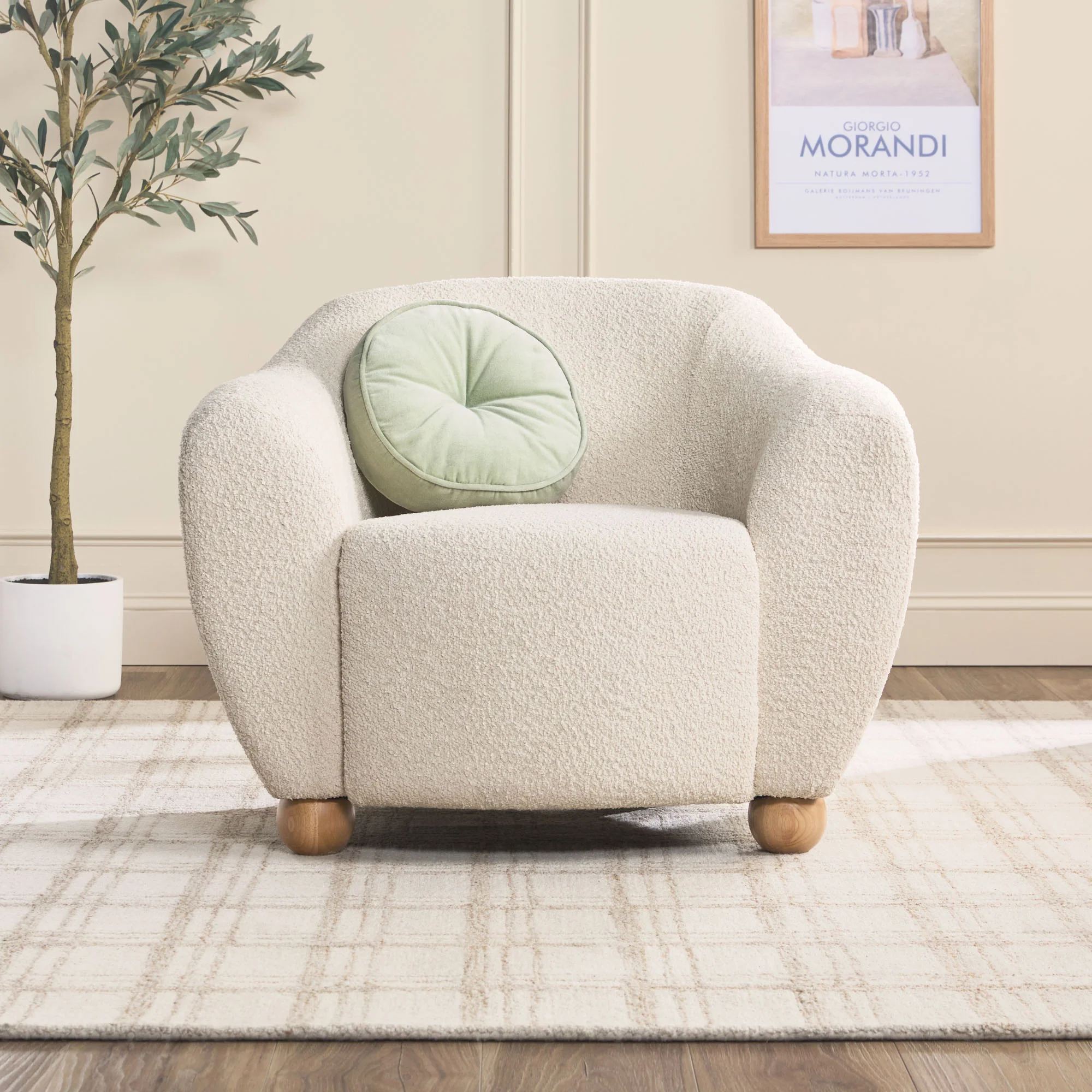 Linley Contemporary Bouclé Upholstered Small Accent Chairs, Set of 2 - Image 4