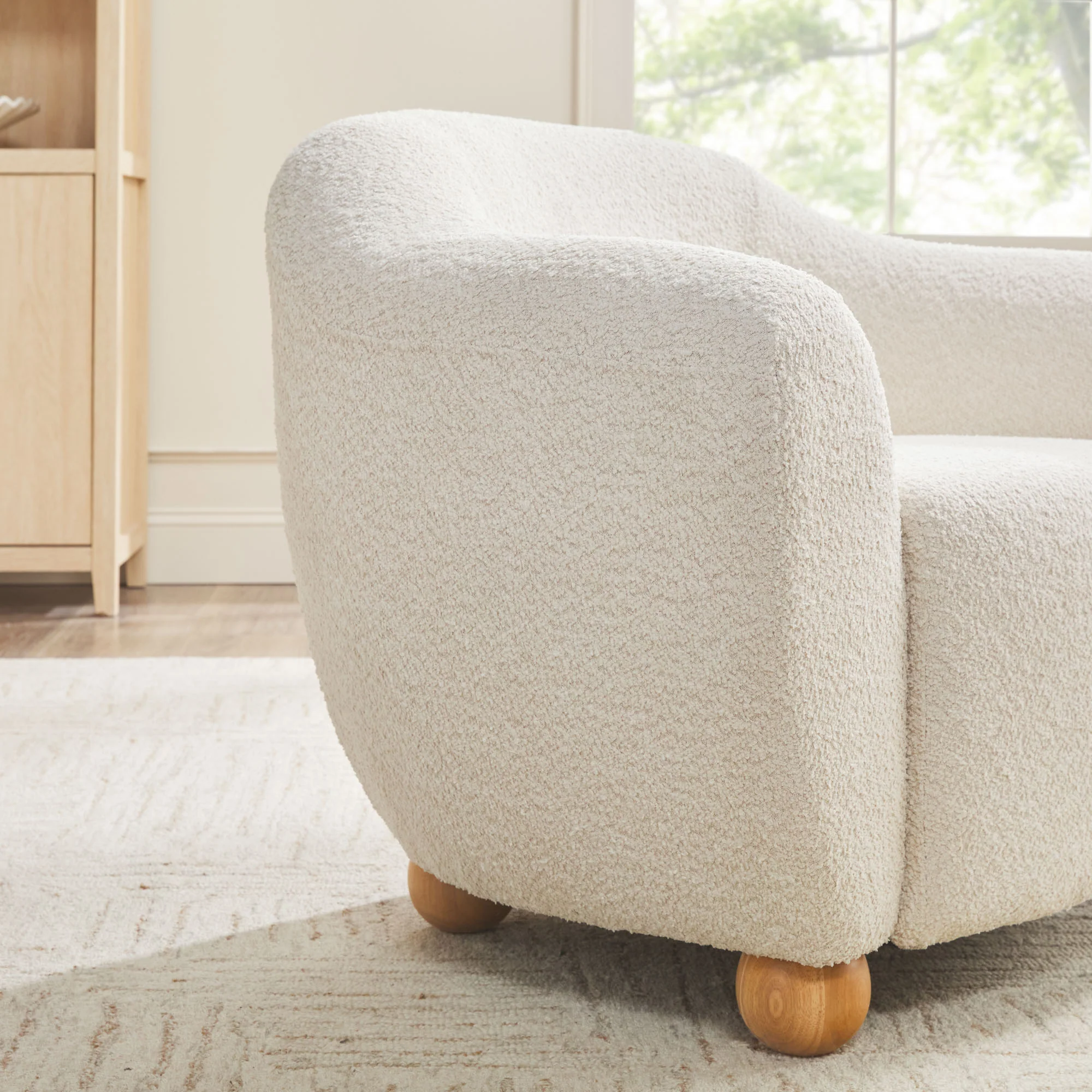 Linley Contemporary Bouclé Upholstered Small Accent Chairs, Set of 2 - Image 5