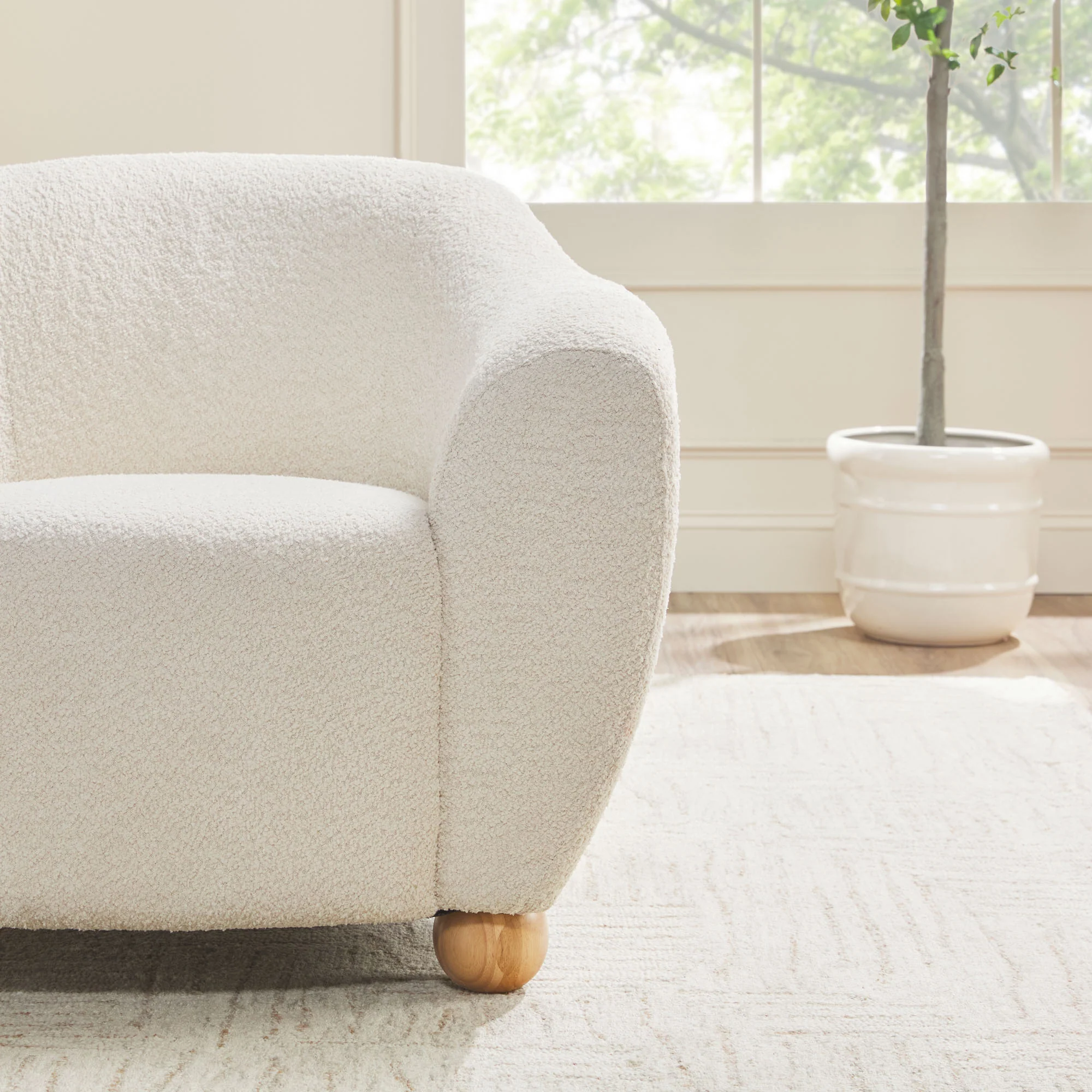 Linley Contemporary Bouclé Upholstered Small Accent Chairs, Set of 2 - Image 7