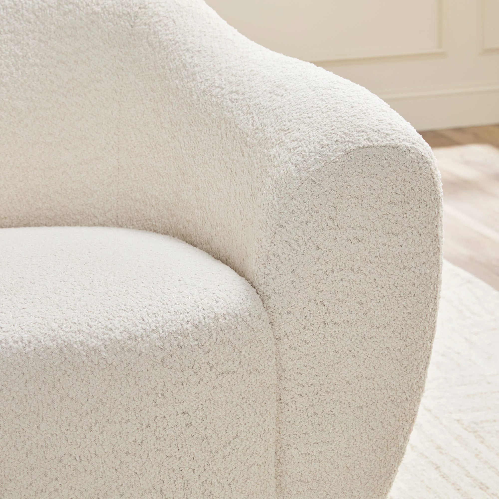 Linley Contemporary Bouclé Upholstered Small Accent Chairs, Set of 2 - Image 8