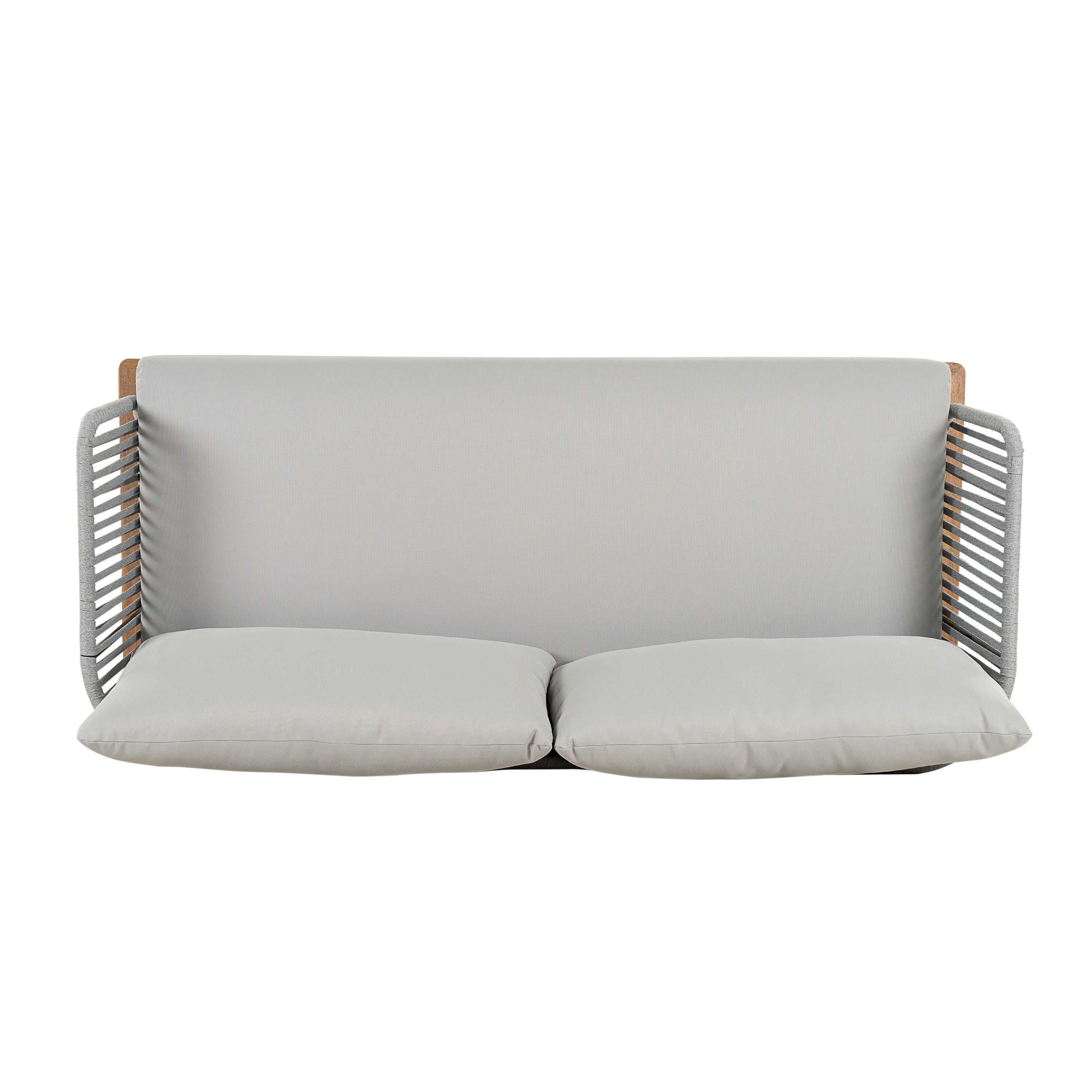 Lucca Outdoor 4 Piece Acacia Wood & Rope Woven Sofa Conversation Set - Image 8
