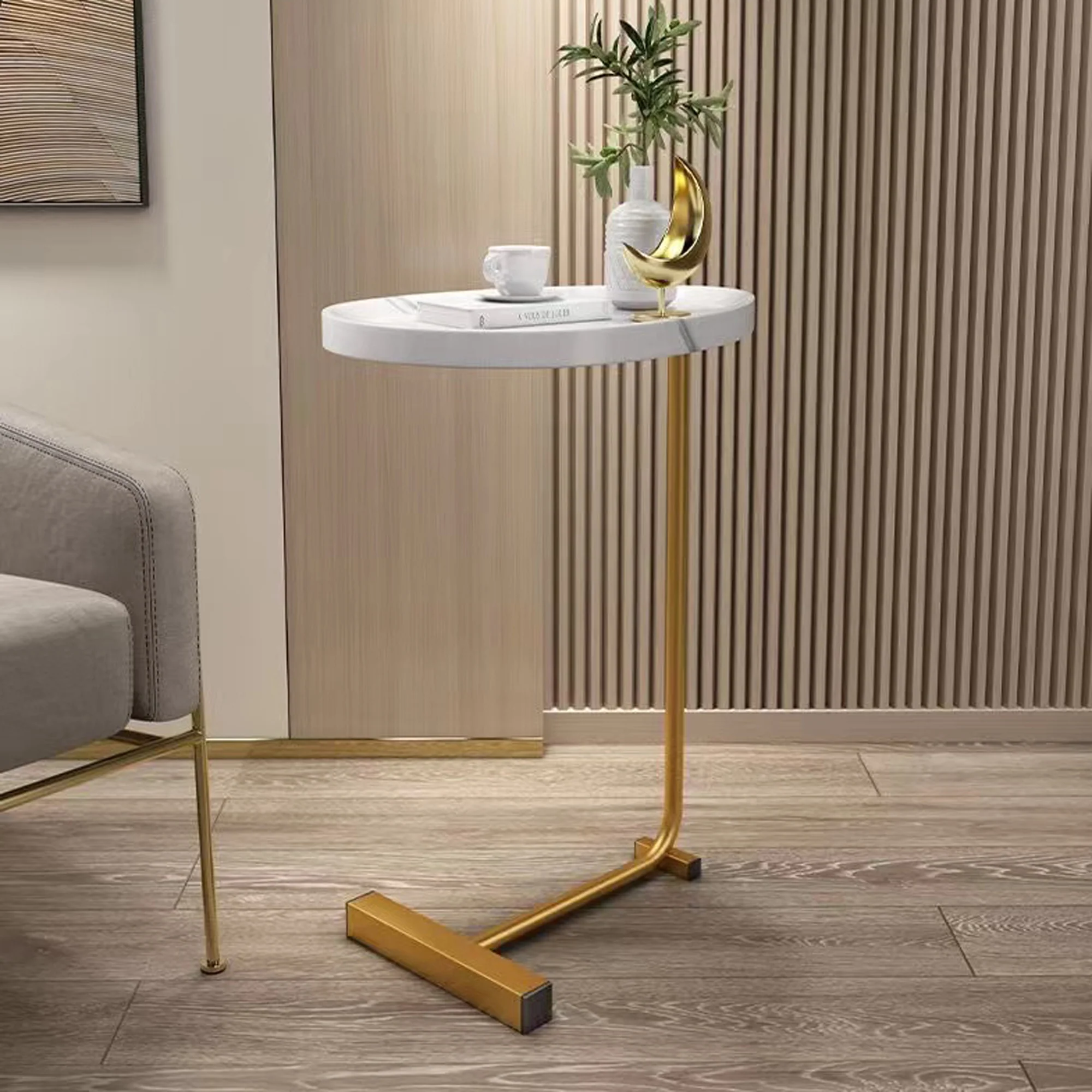 Walker Edison | Marble-Like Sofa Side Table - Image 7